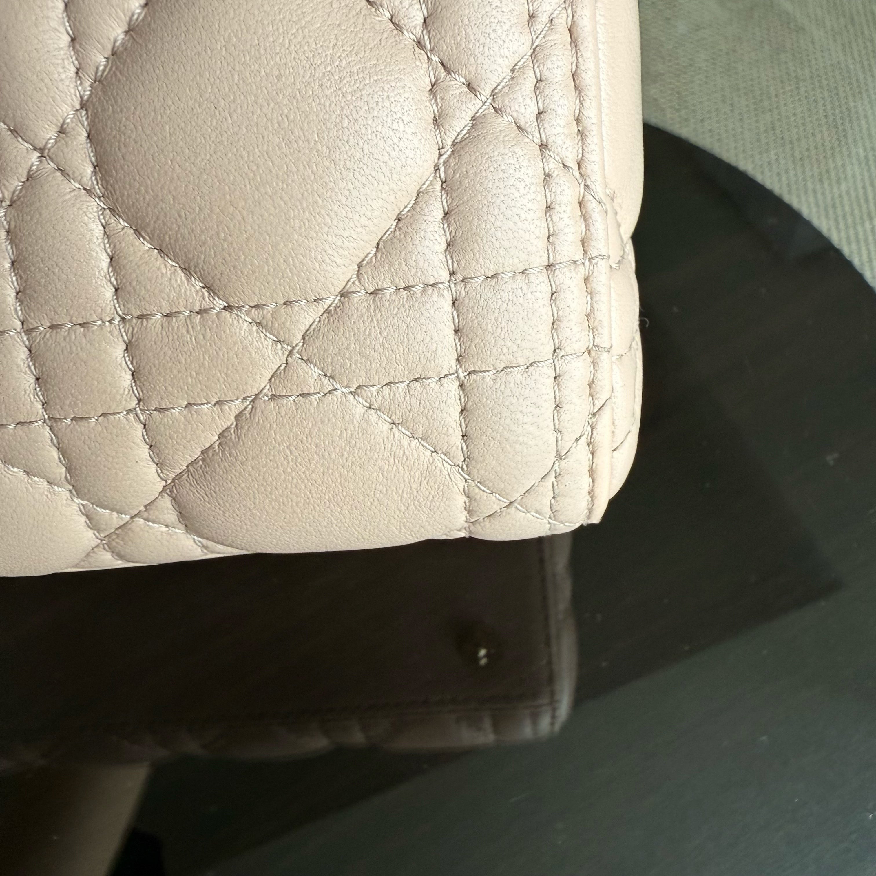 Dior Lady Medium - Cannage Lambskin Light Beige Blush Gold Hardware