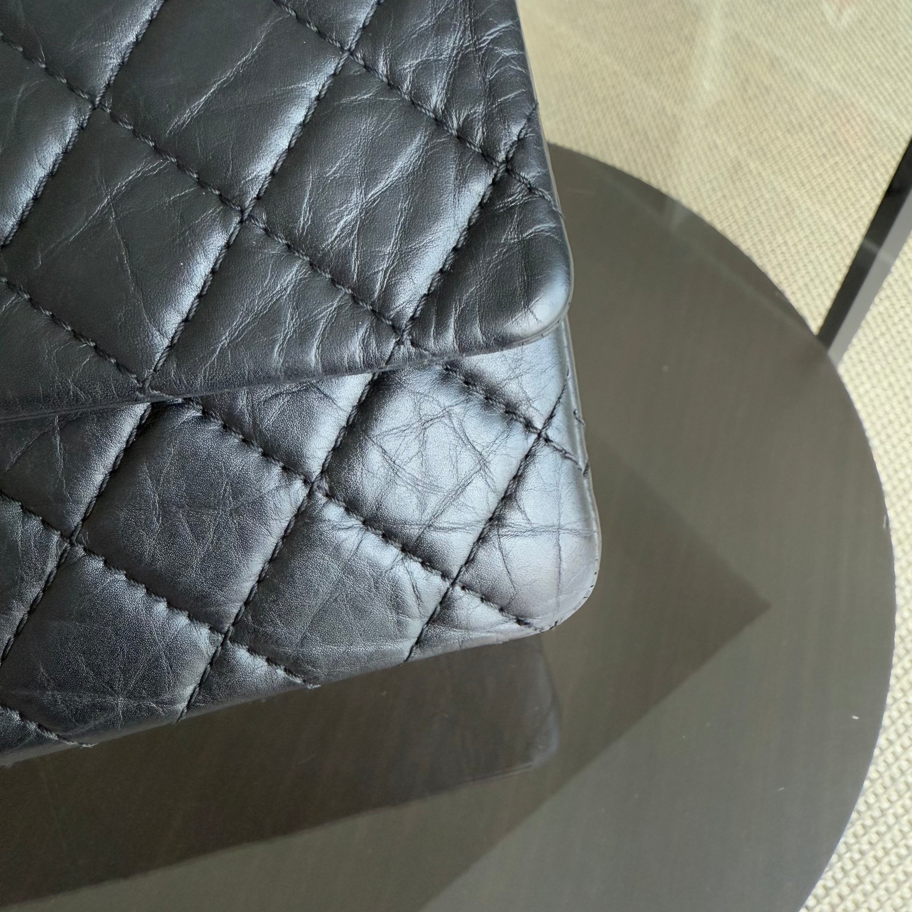 Chanel 2.55 Reissue 226 - Medium Calfskin Quilted Black Gold Hardware Series 15