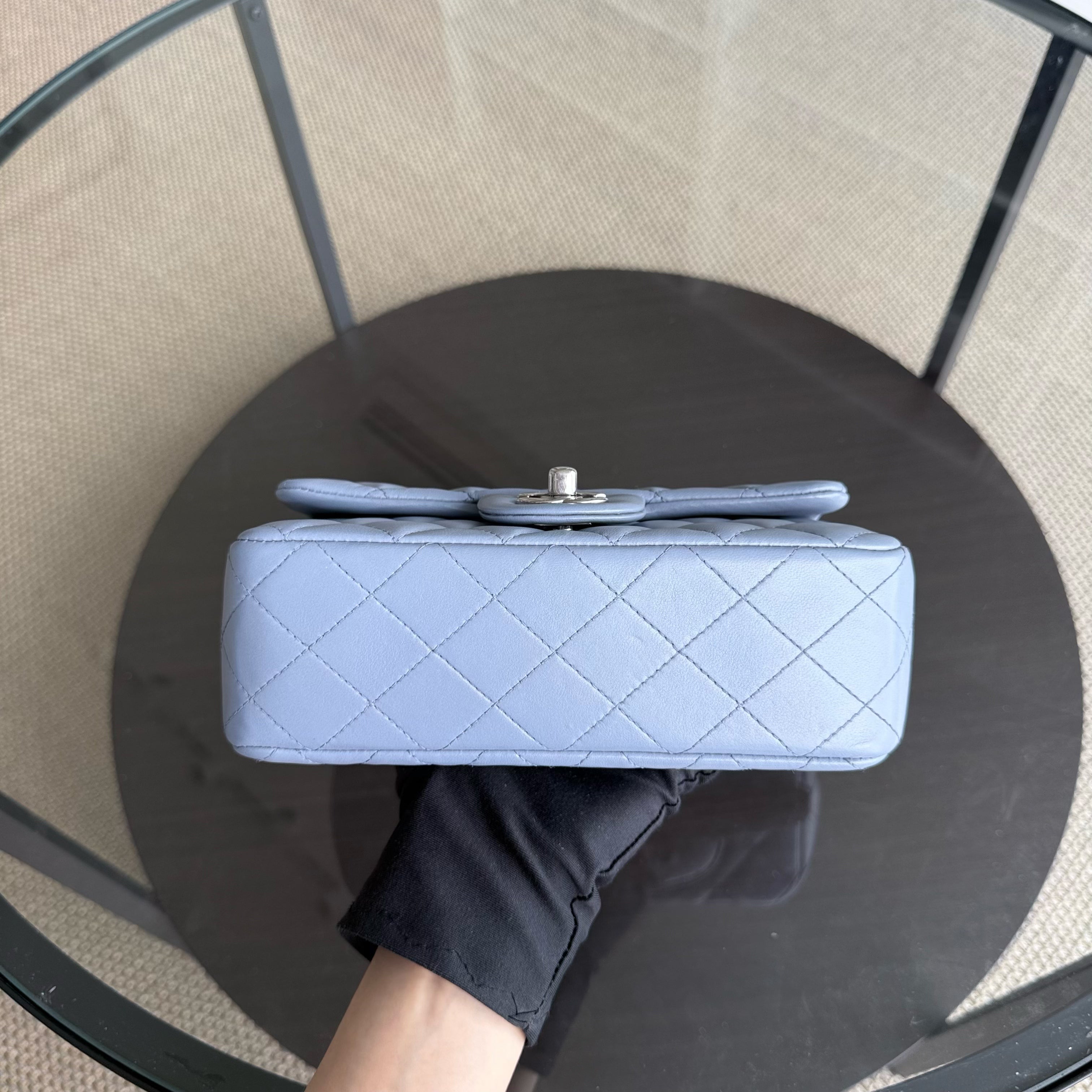 Chanel Classic Flap Mini - 20CM Quilted Lambskin Blue Silver Hardware Series 16