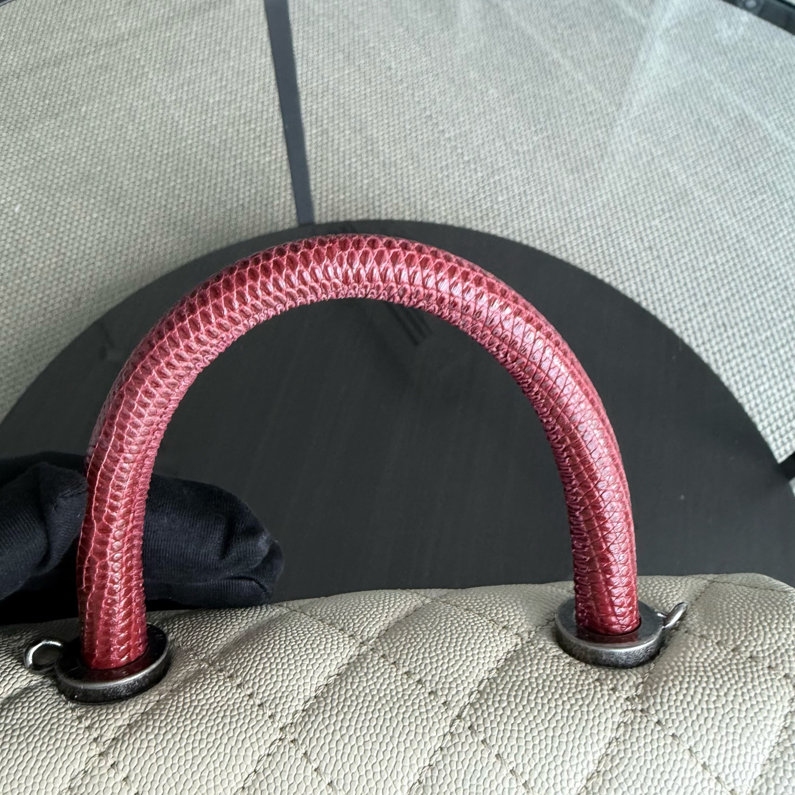 Chanel Coco Handle Small - Caviar Quilted Grained Calfskin White Ruthenium Silver Hardware