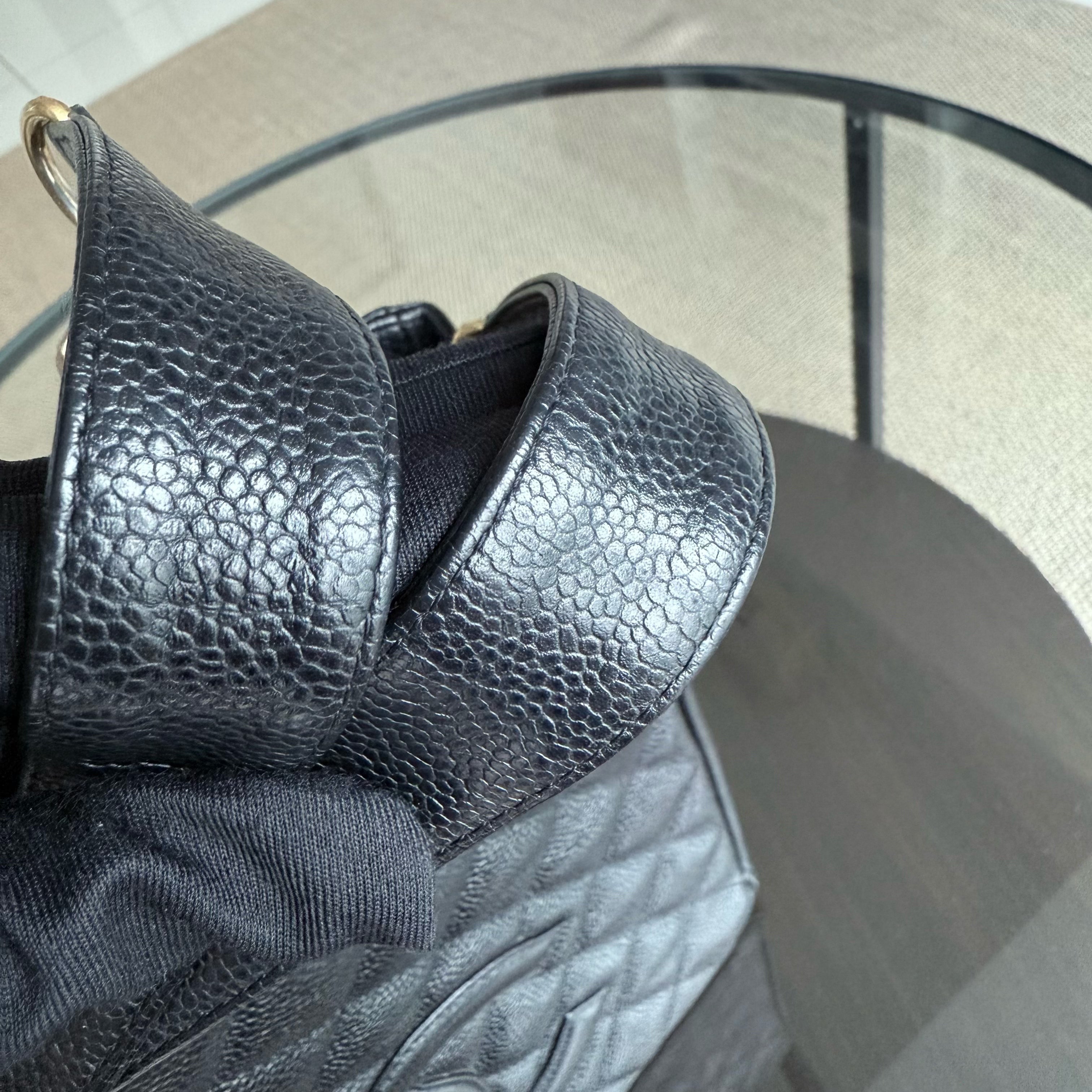 Chanel PST Petite Shopping Tote - Caviar Quilted Black Gold Hardware Series 8