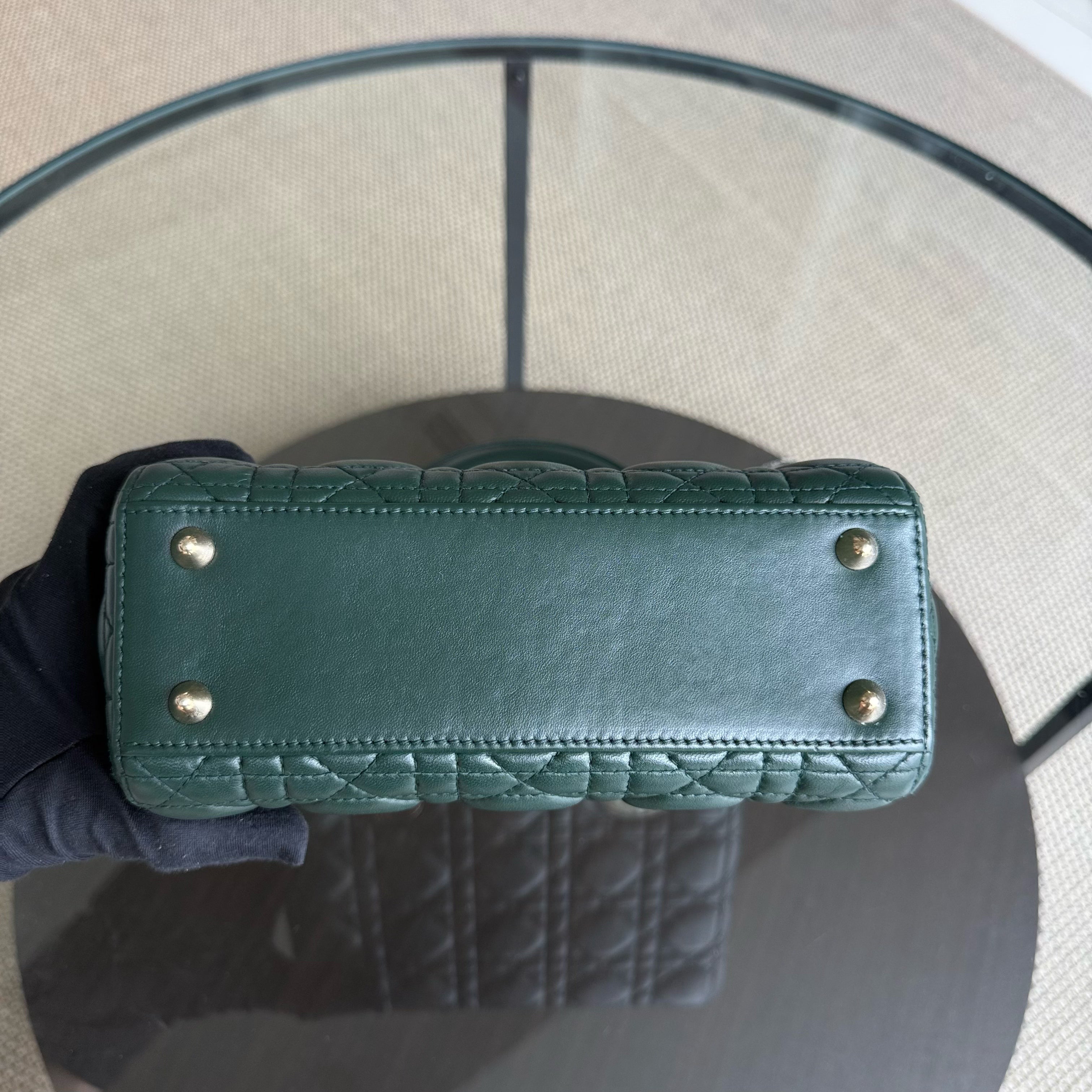 Dior Lady Small ABC - Cannage Lambskin Dark Green Gold Hardware MyABC