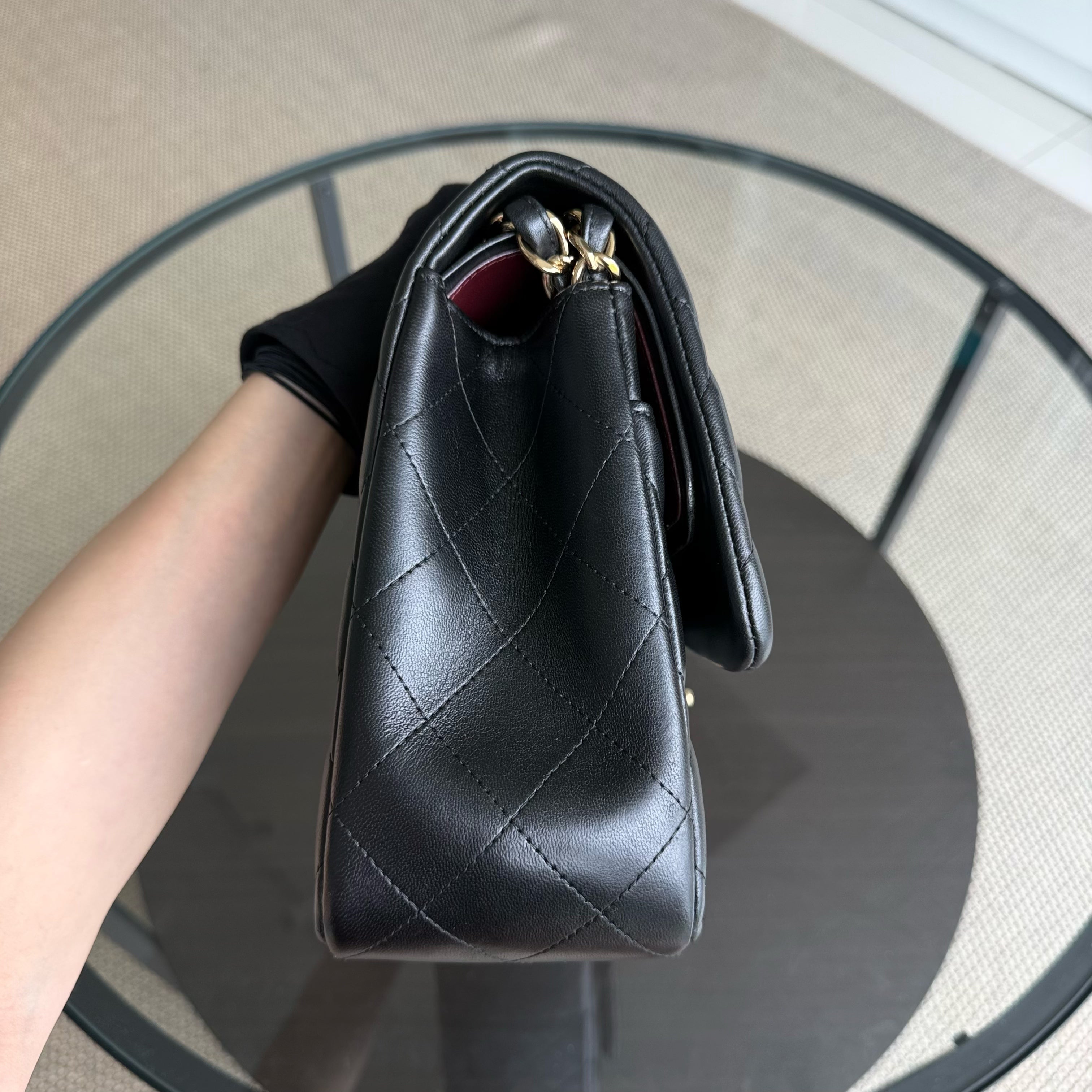 Chanel Classic Flap Jumbo - 30CM Quilted Lambskin Double Flap Black Gold Hardware