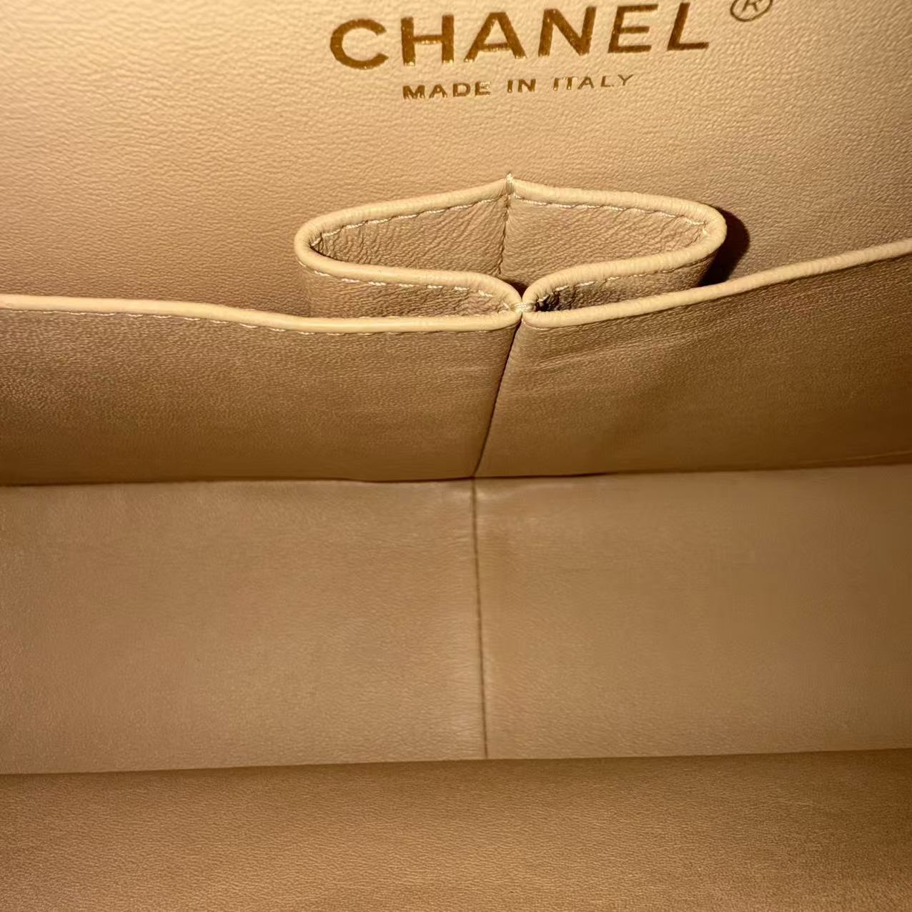 Chanel Classic Flap Jumbo - Double Flap Quilted Lambskin Beige Gold Hardware Series 16