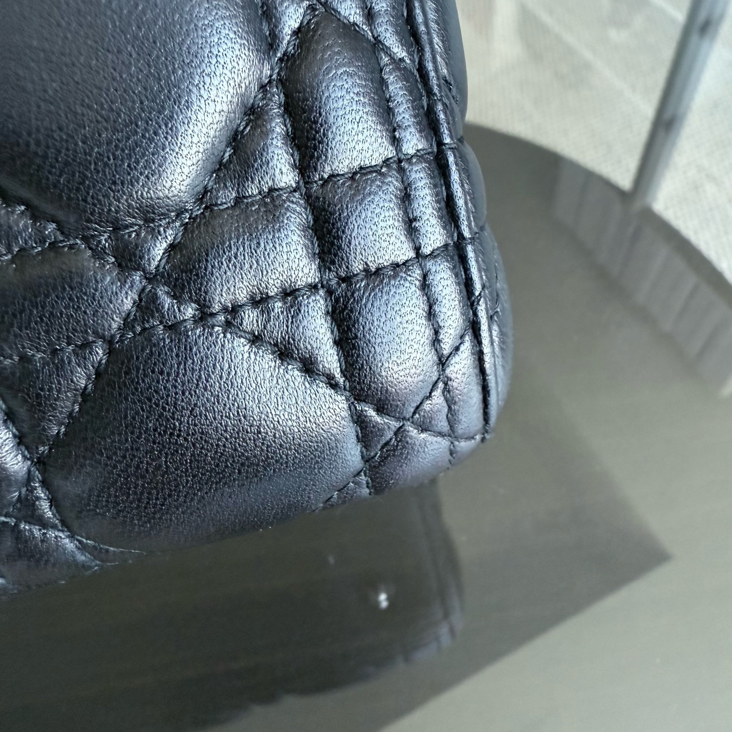 Dior Lady Medium - Cannage Lambskin Black Silver Hardware