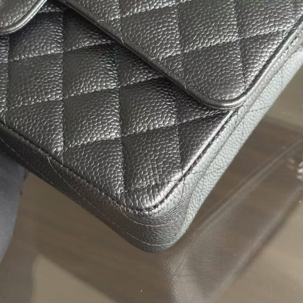Chanel Classic Flap Medium - Caviar Quilted 25CM Black Silver Hardware Series 18