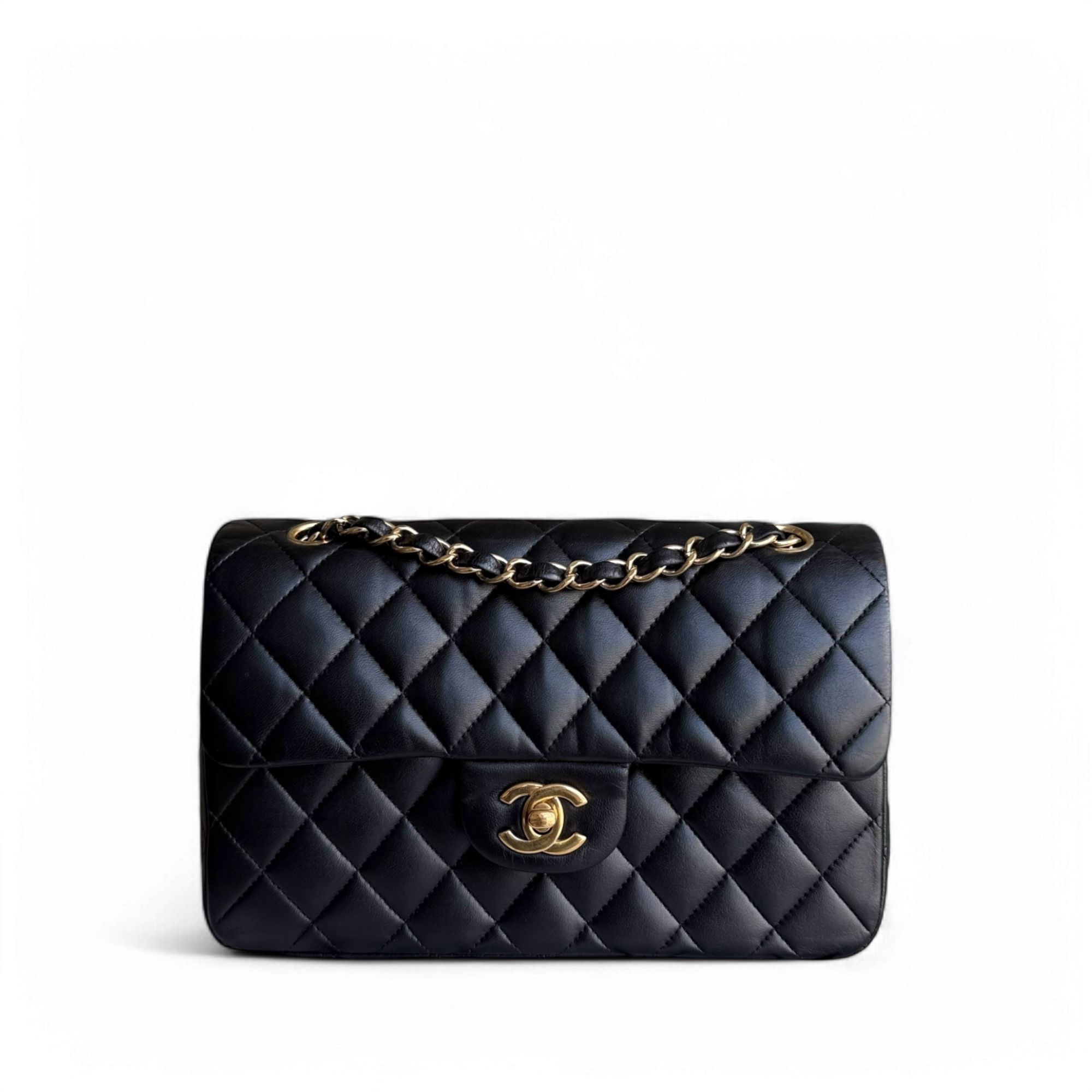 Chanel Classic Flap Small - 23CM Quilted Lambskin Black Gold Hardware Series 16
