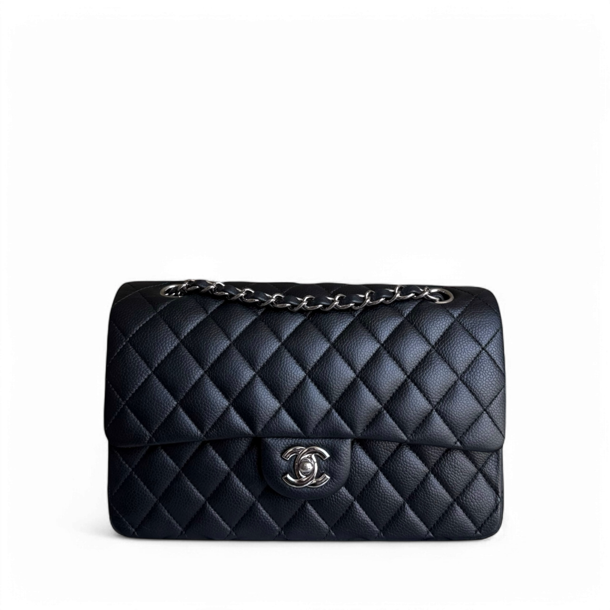 Chanel Classic Flap Medium - Caviar 25CM Quilted Black Silver Hardware Series 14