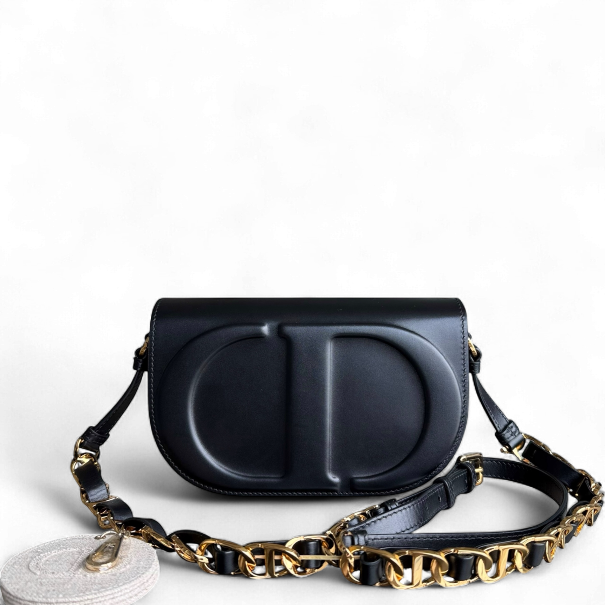 Dior CD Signature Bag - Black Calfskin Gold Hardware