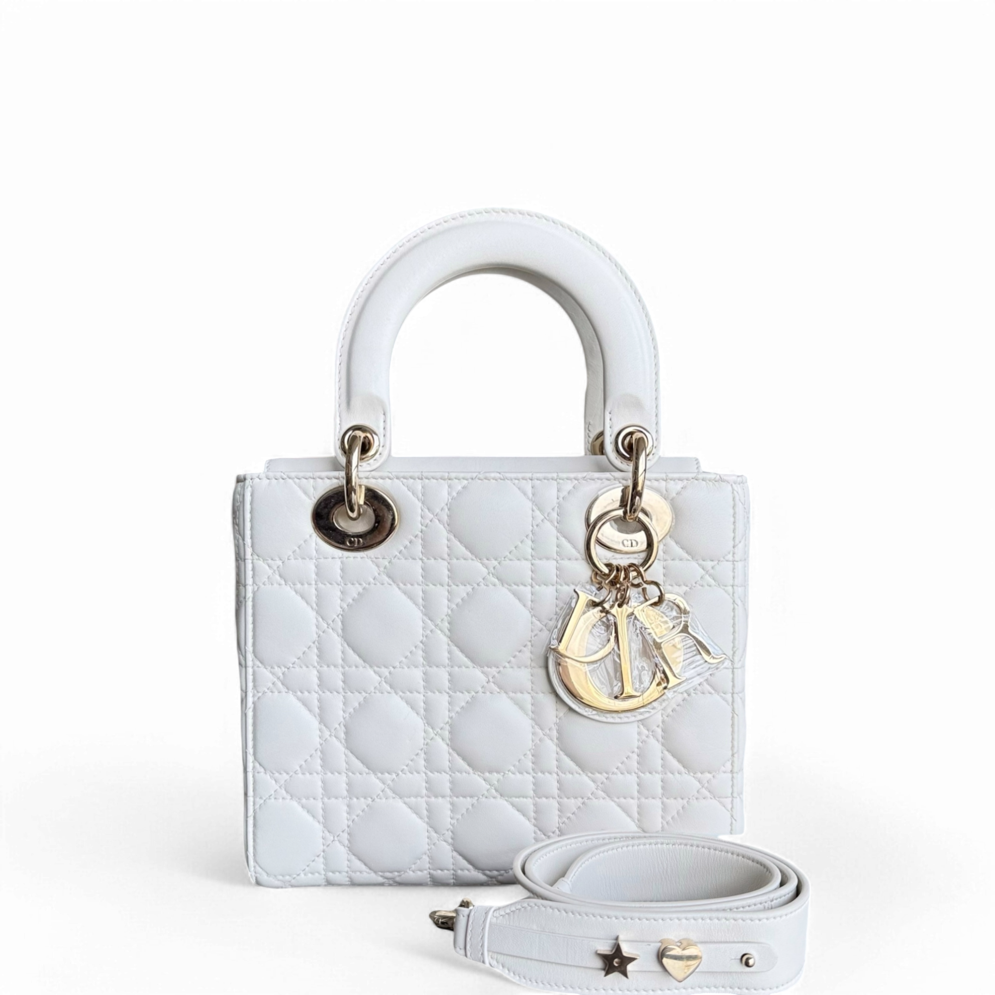 Dior Lady Small MyABC - Cannage Lambskin White Gold Hardware ABC