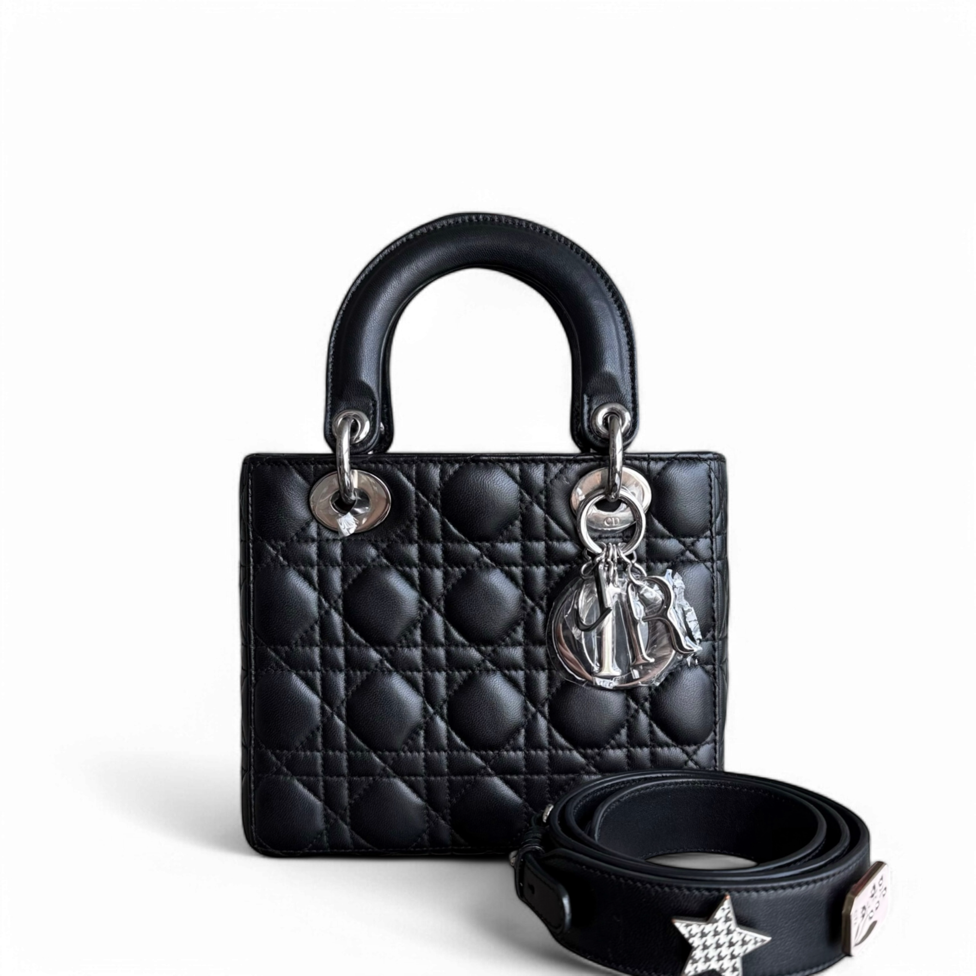 Dior Lady Small - Cannage Lambskin Black Silver Hardware