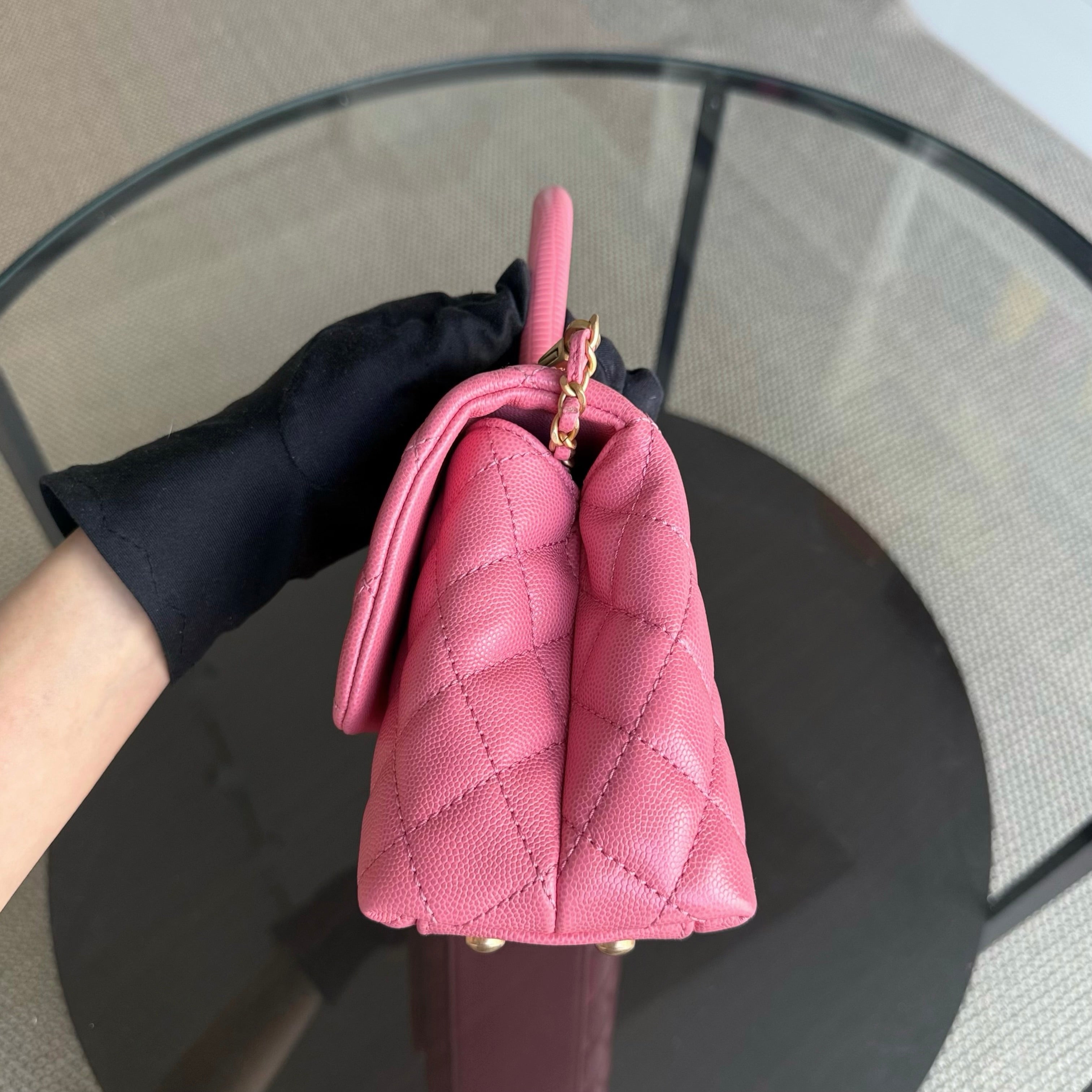 Chanel Coco Handle Small - Caviar Quilted Pink Gold Hardware Series 27