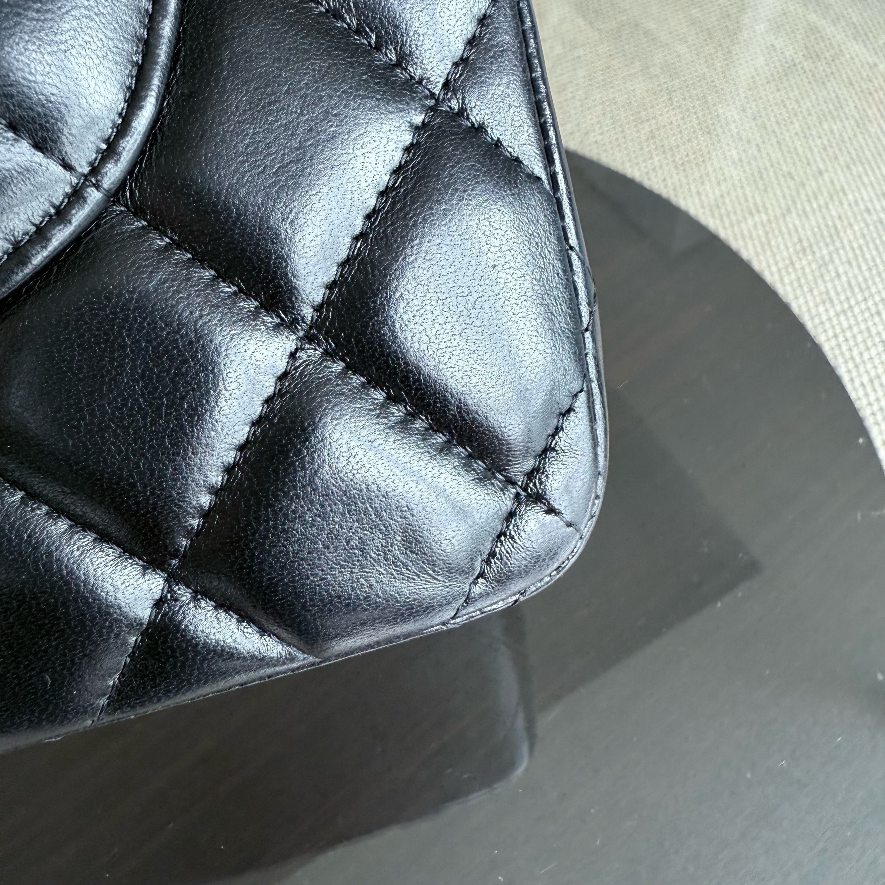 Chanel Classic Flap Jumbo - Double Flap Lambskin 30CM Quilted Lambskin Black Gold Hardware Series 14