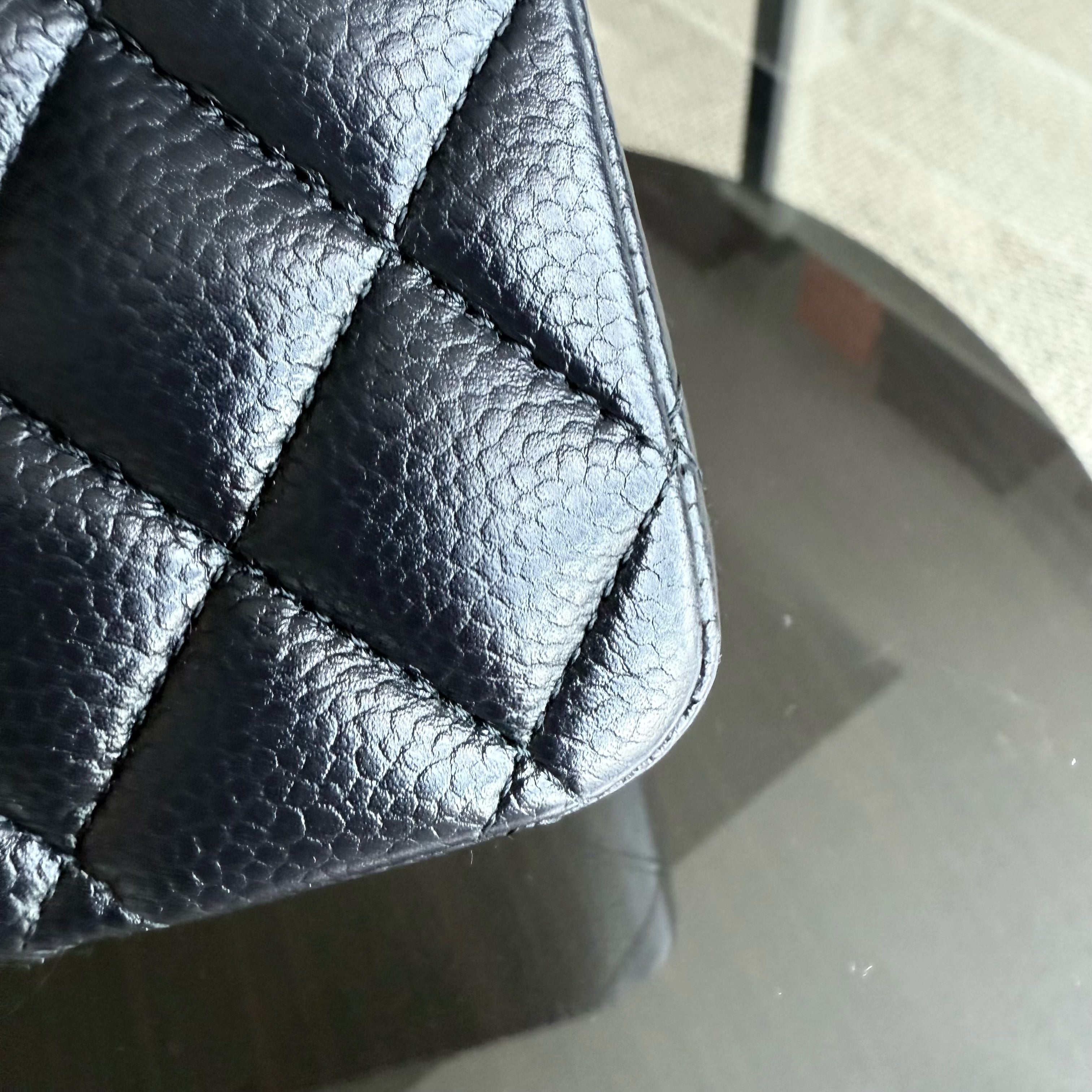 Chanel Classic Flap Medium - Caviar Quilted Grained Calfskin Dark Blue Silver Hardware Series 21