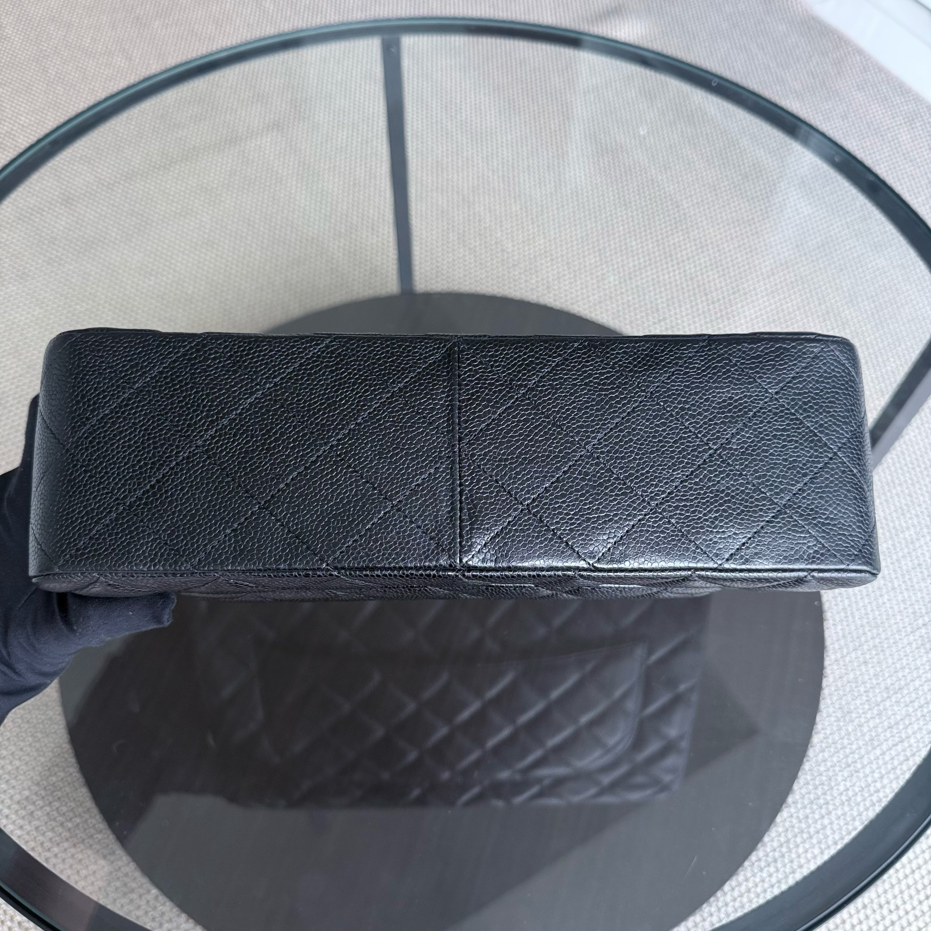 Chanel Classic Flap Jumbo - Single Flap Caviar 30CM Quilted Black Silver Hardware Series 13