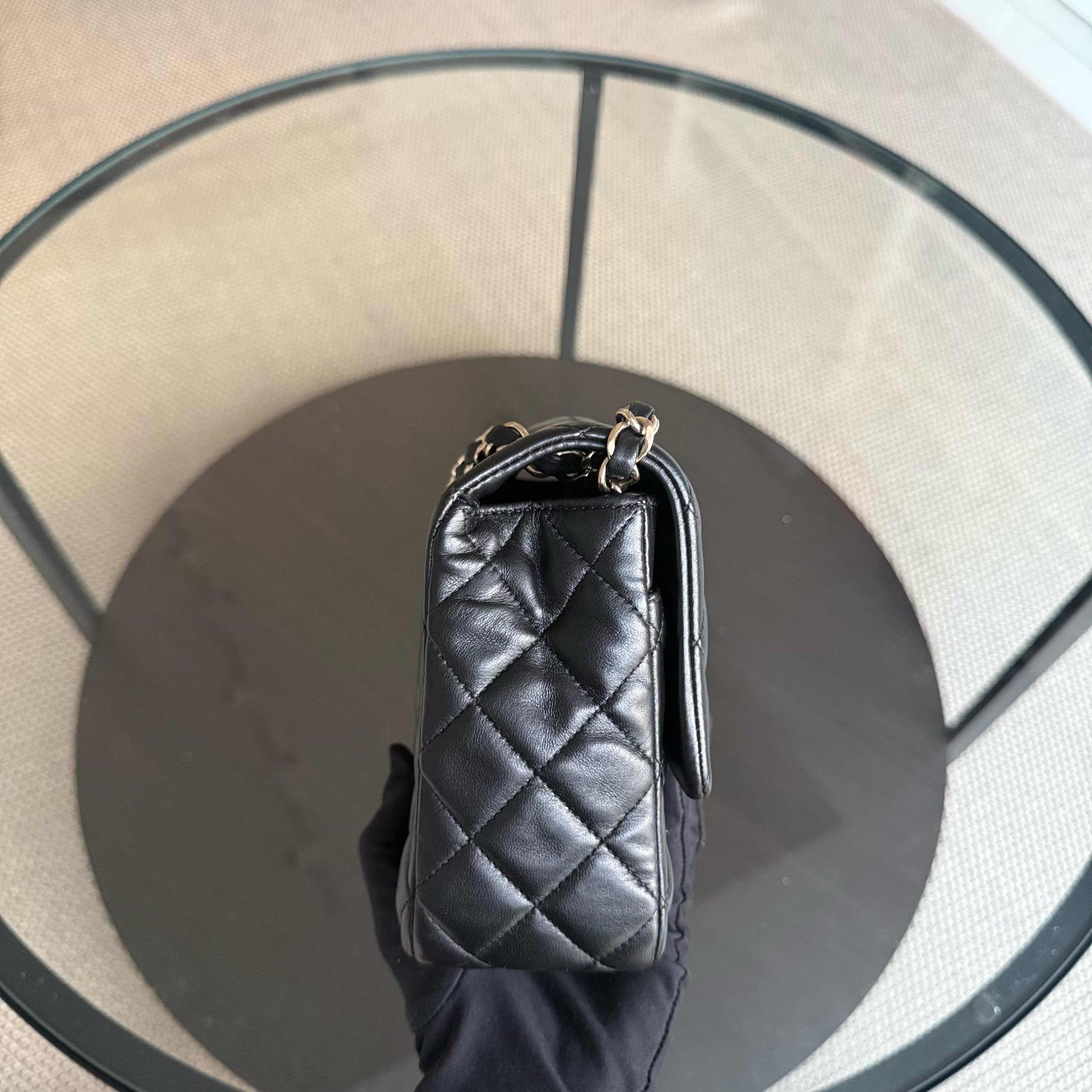 Chanel Classic Flap Seasonal - Valentines Special Edition 25CM Quilted Lambskin Black Gold Hardware Series 19
