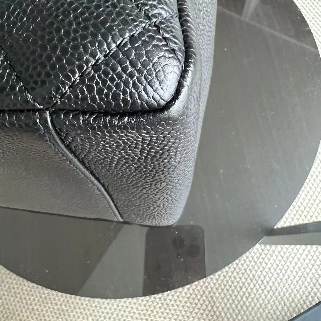 GST Grand Shopping Tote Caviar Quilted Grained Calfskin Black Golden Hardware Series 19