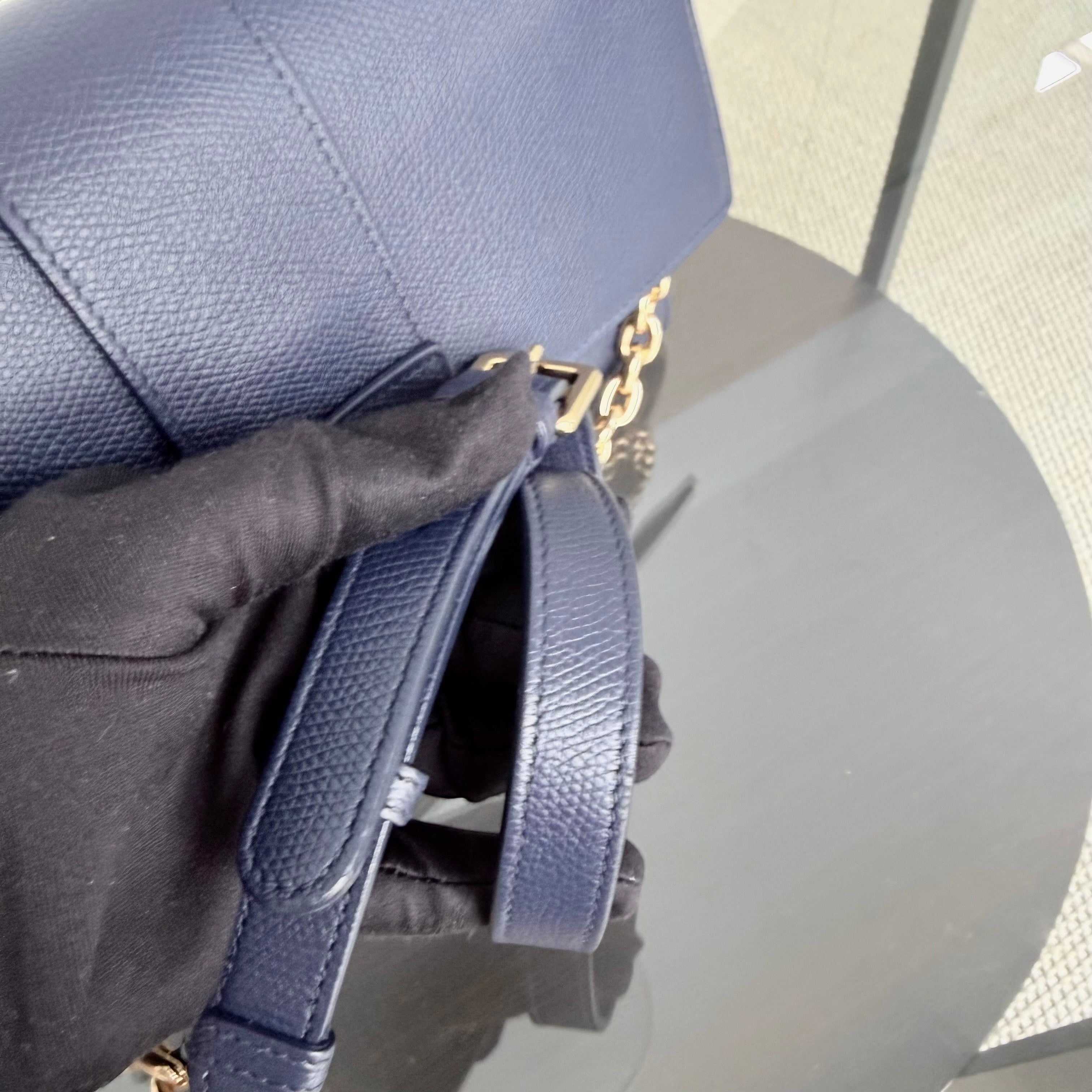 Dior 30 Montaigne Medium - Caviar Dark Blue Gold Hardware