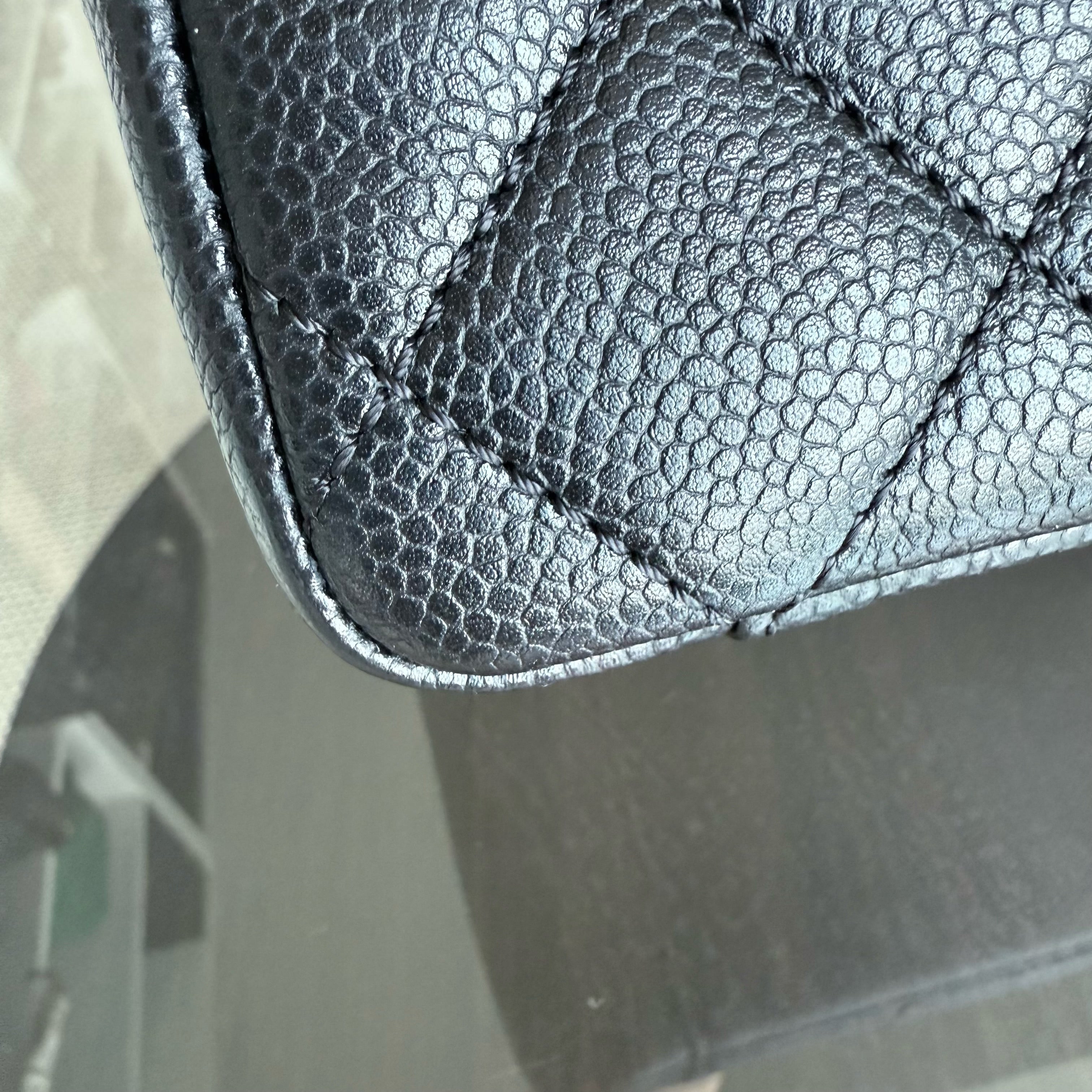 Chanel GST Grand Shopping Tote - Caviar Quilted Grained Calfskin Black Gold Hardware Series 18