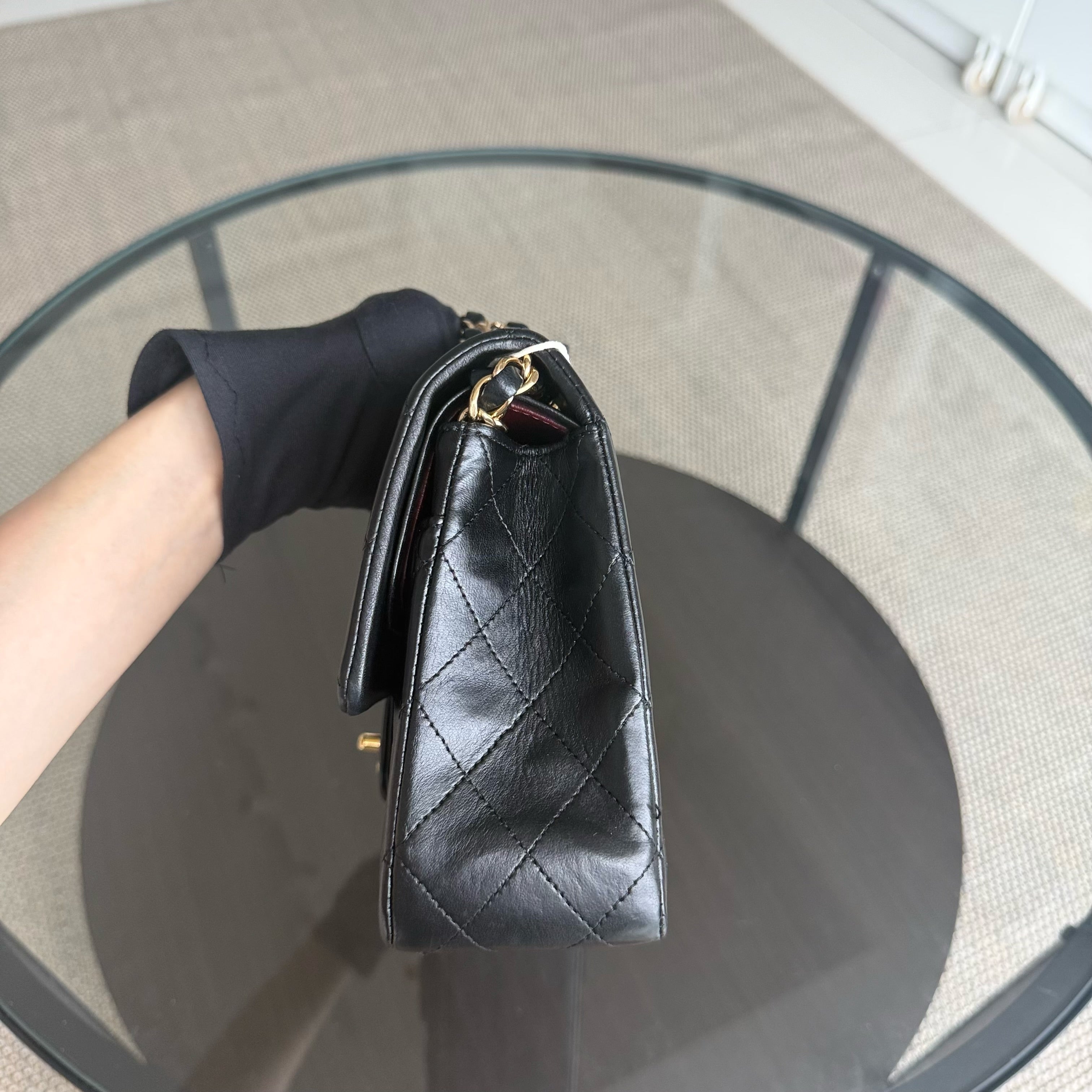 Chanel Classic Flap Medium - 25CM Quilted Lambskin Black Gold Hardware Series 13