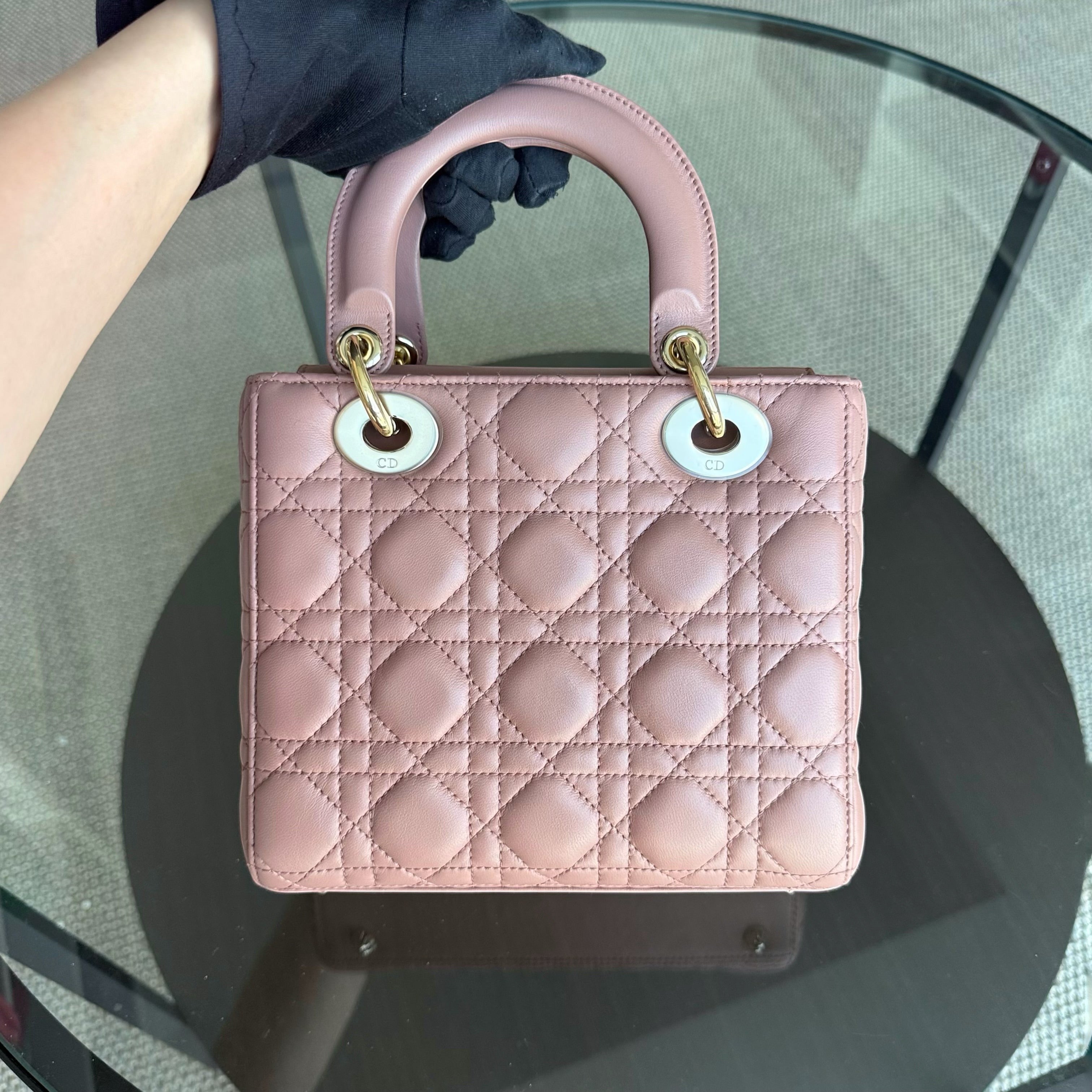 Dior Lady MyABC Small Flap - Cannage Lambskin Blush Pink Gold Hardware