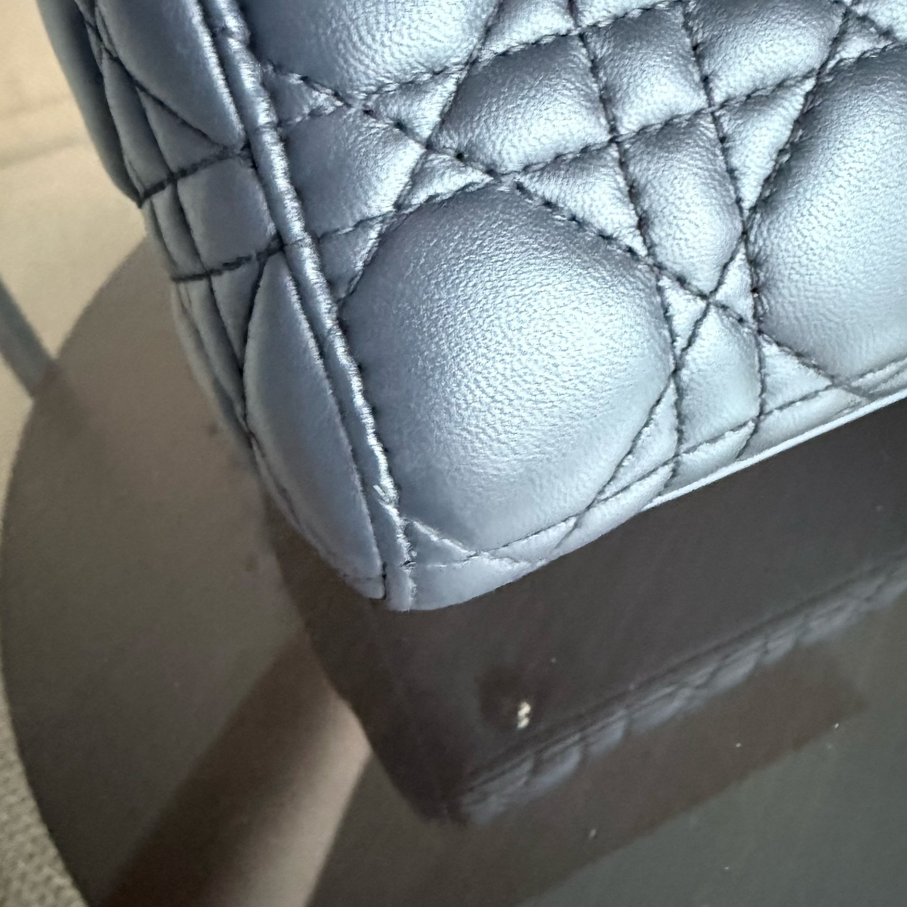 Dior Lady Small - Cannage Lambskin Dark Grey Gray Charcoal Gold Hardware