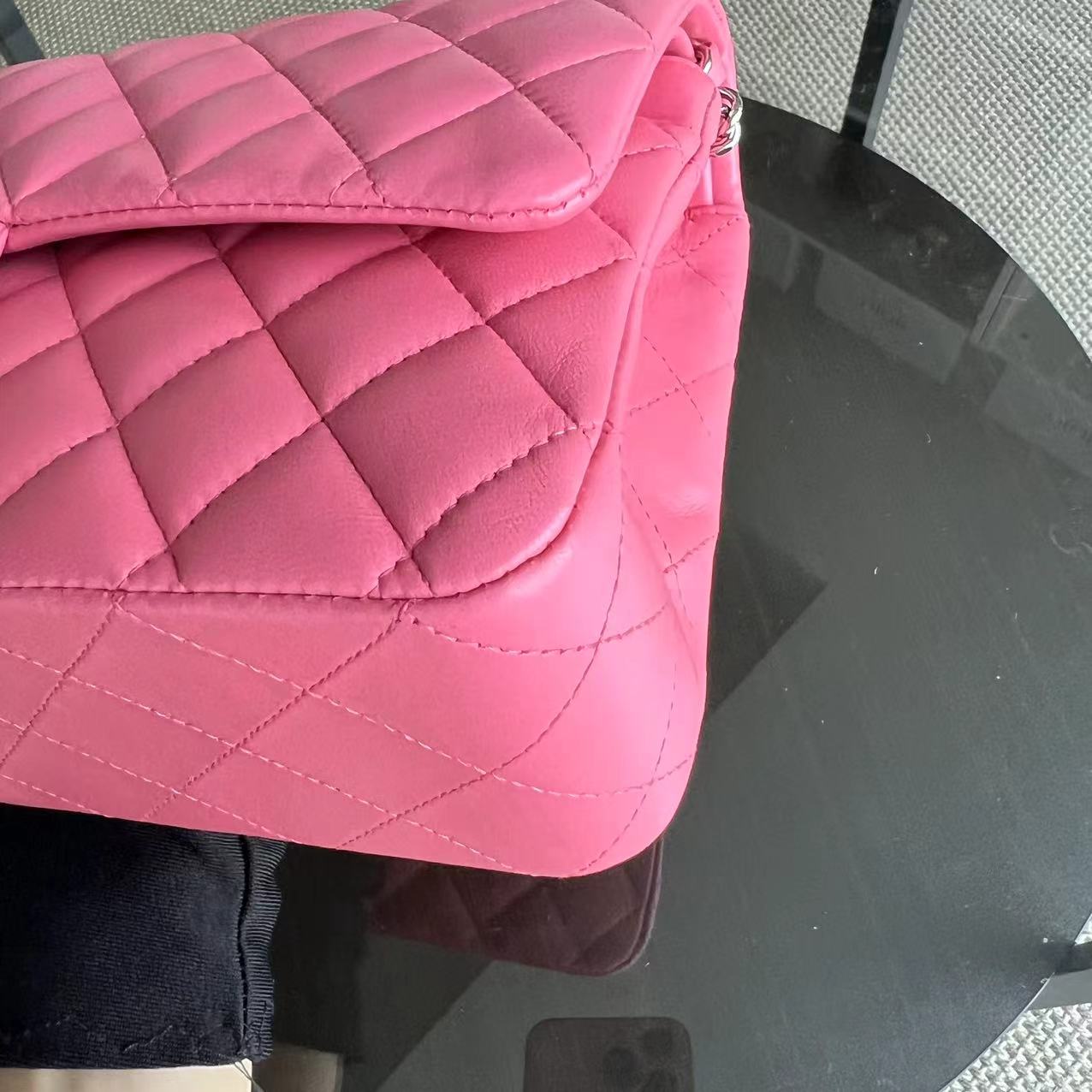 Quilted Lambskin Sakura Pink Silver Hardware Series 16