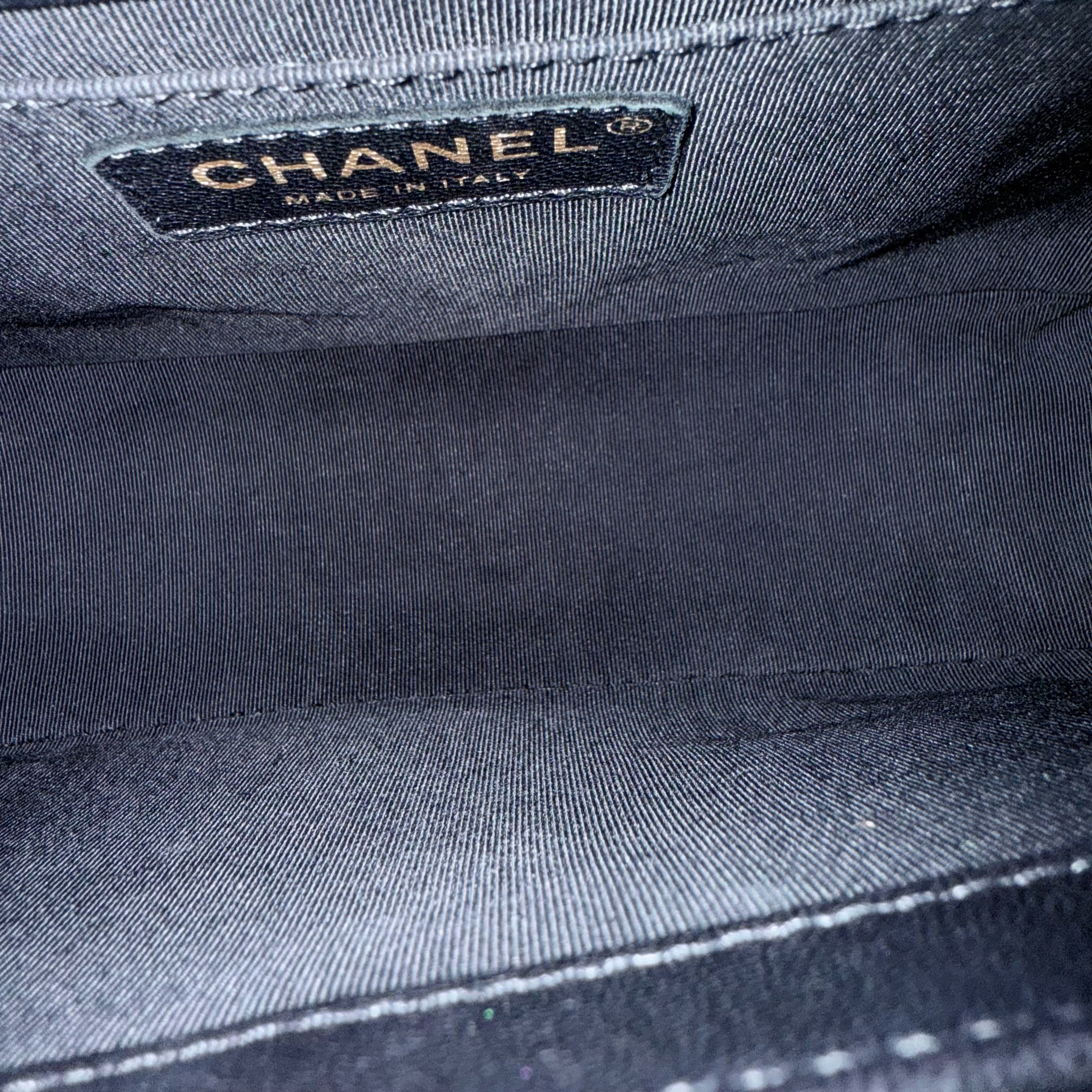 Chanel Boy Medium - 25CM Chevron Calfskin Black Aged Gold Hardware Series 23