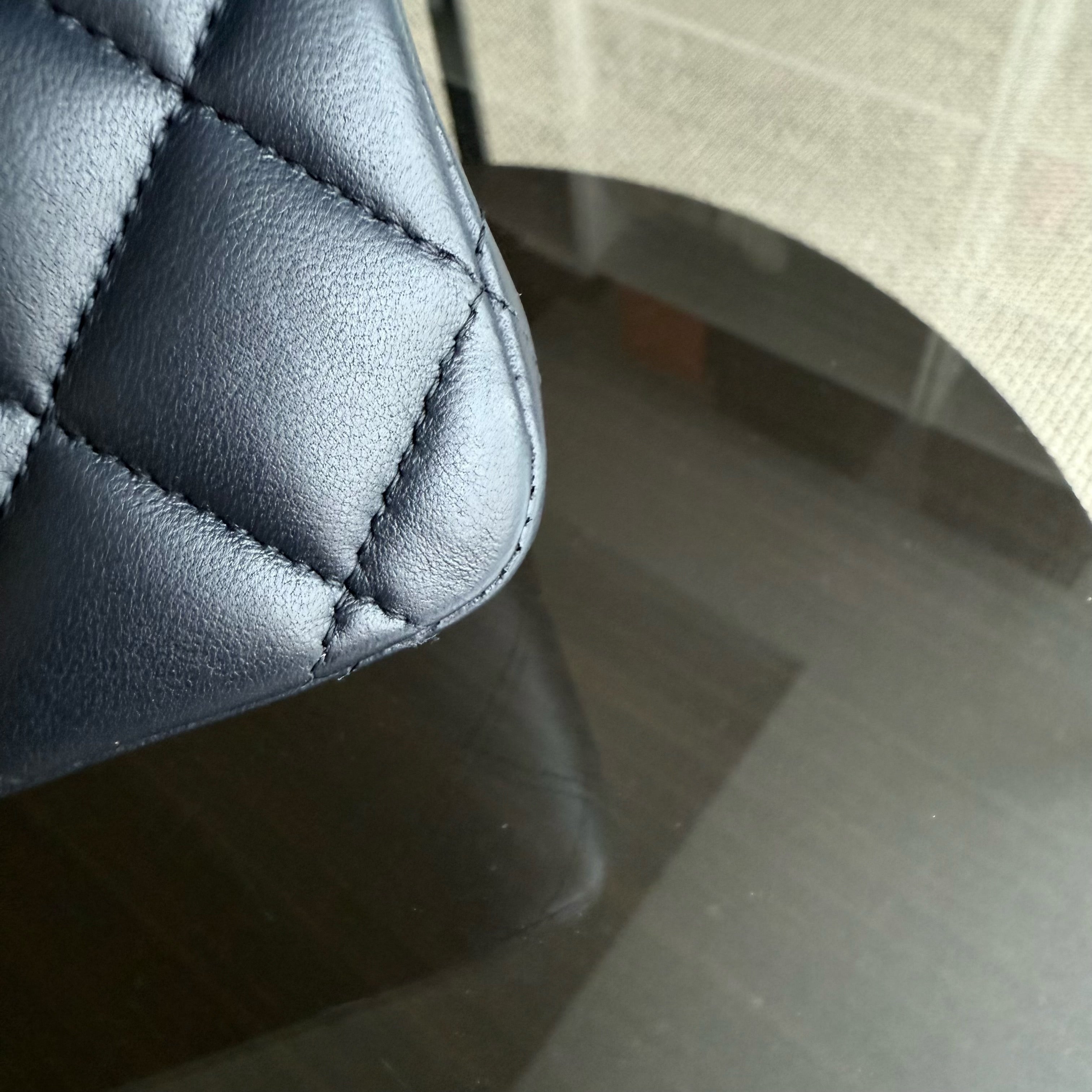Chanel Classic Flap Medium - 25CM Quilted Lambskin Midnight Blue Gold Hardware Series 21
