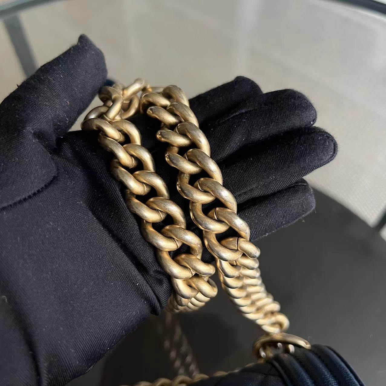 Chanel Boy Small - Caviar Quilted Grained Calfskin Dark Blue Golden Hardware Series 26