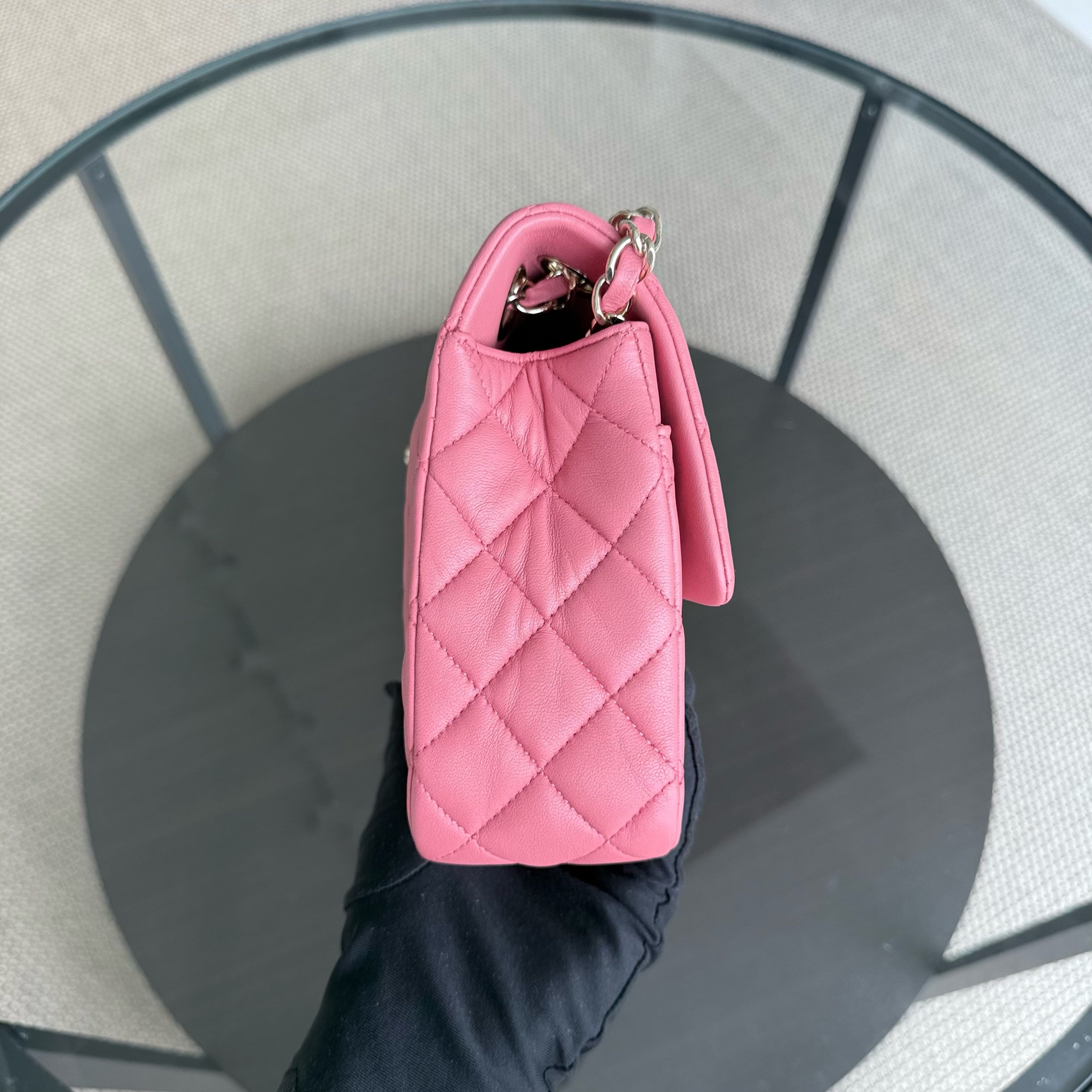Chanel Classic Flap Medium Valentine Edition - 25CM Quilted Lambskin Sakura Pink Gold Hardware Series 19