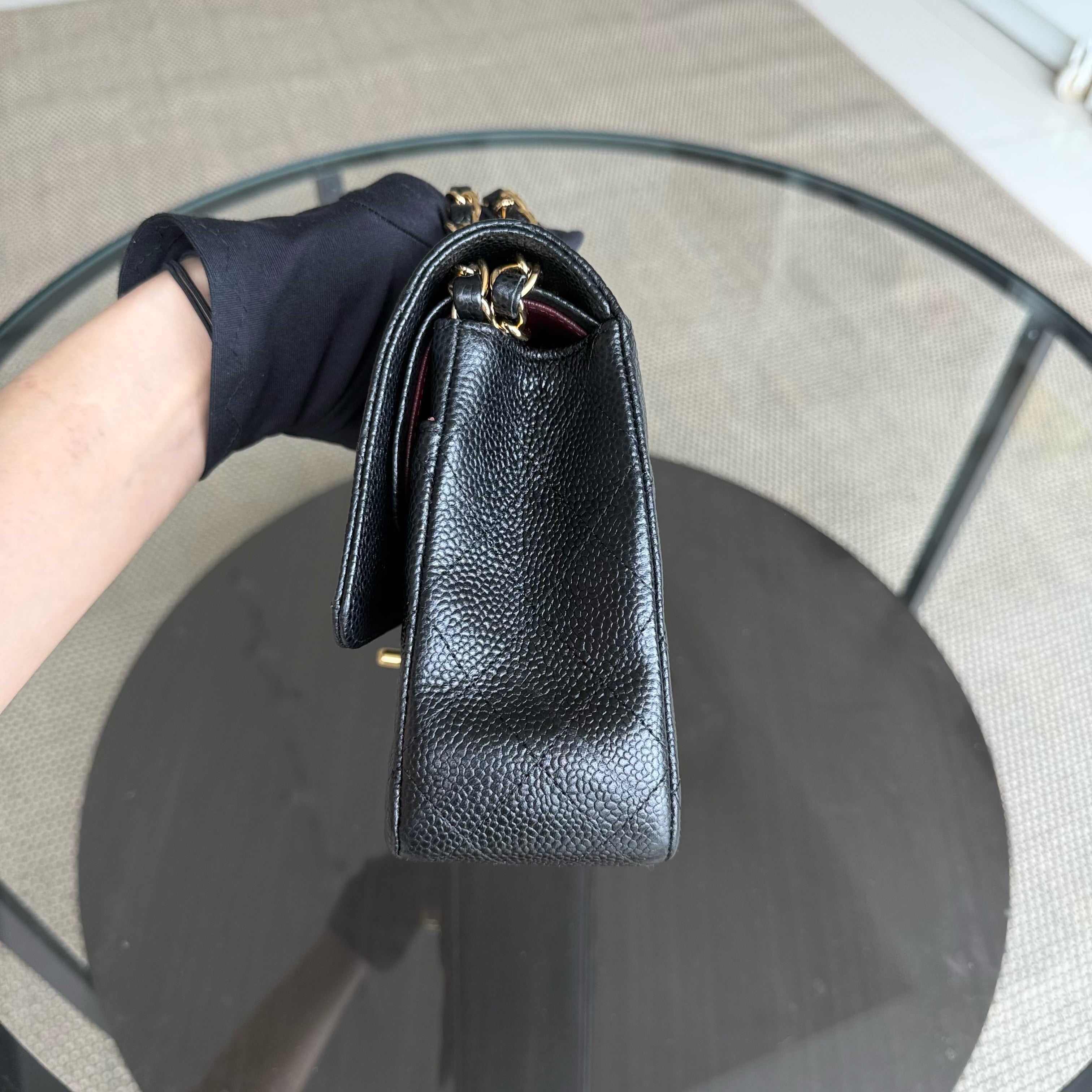 Chanel Classic Flap Medium - Caviar 25CM Quilted Black Gold Hardware Series 21