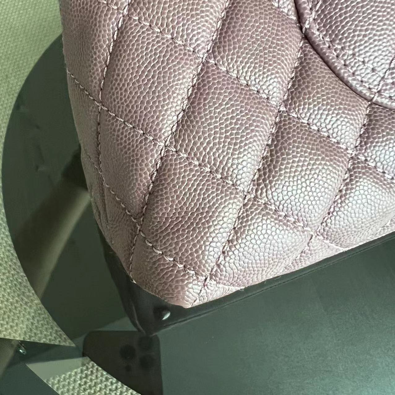 Chanel Coco Handle - Medium Pink Lizard Handle Silver Hardware Series 23