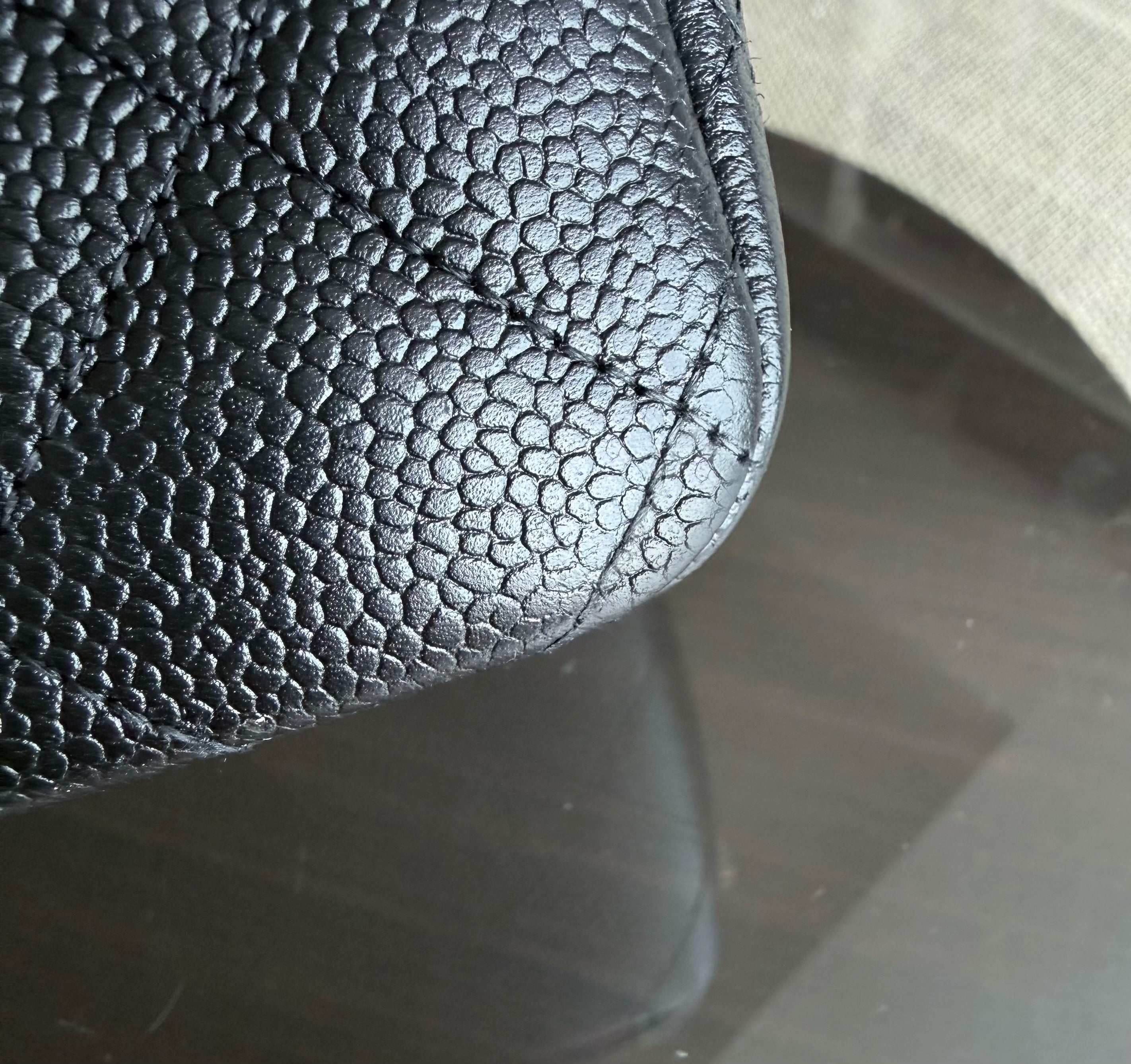 Chanel Classic Flap Jumbo - Caviar 30CM Double Flap Quilted Black Silver Hardware Series 15