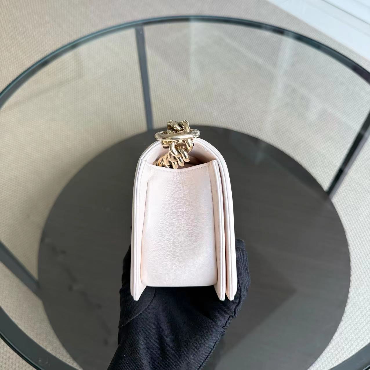 Chanel Boy Small - Light Pink Quilted Lambskin Gold Hardware Series 22