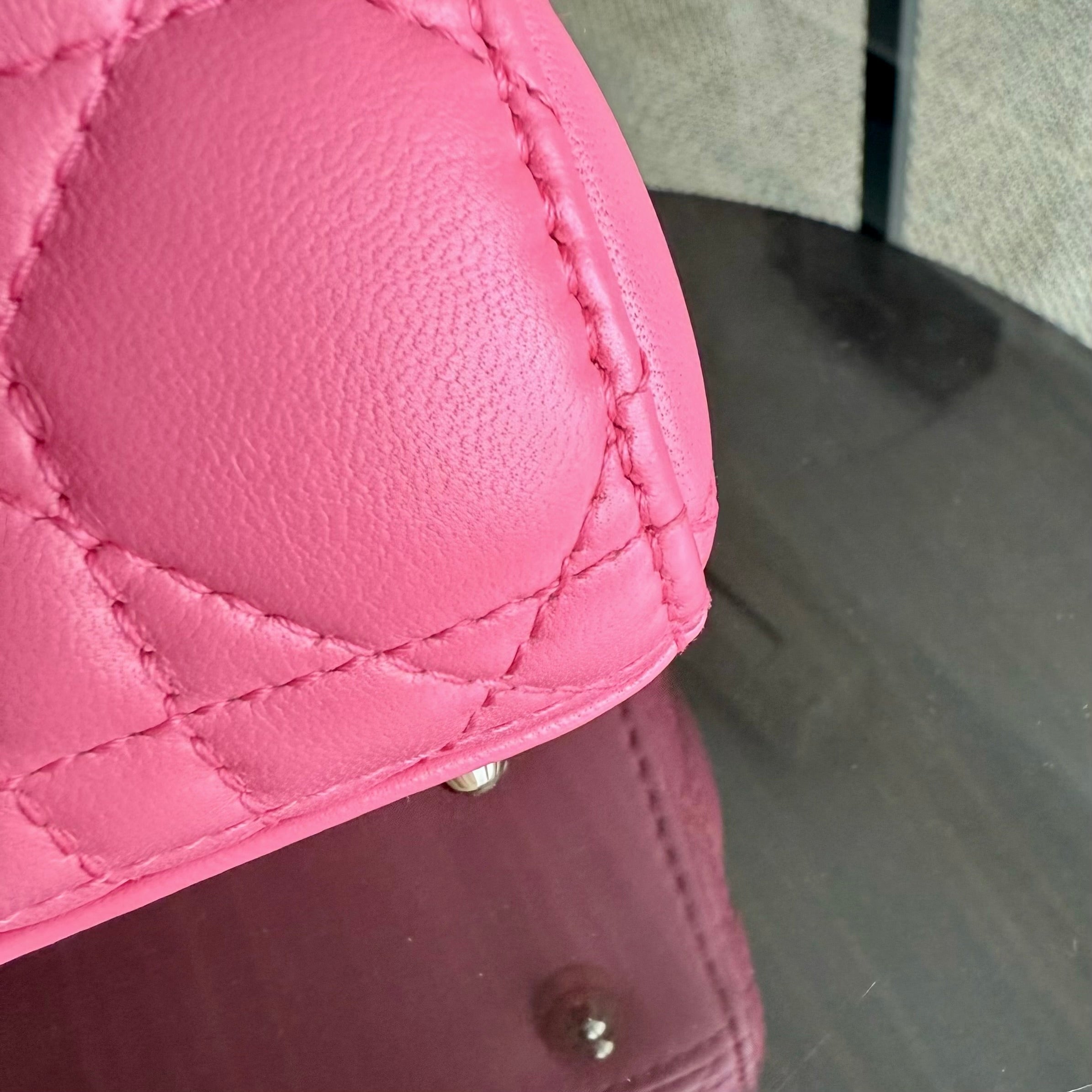 Dior Lady Small - Cannage Lambskin Barbie Pink Gold Hardware