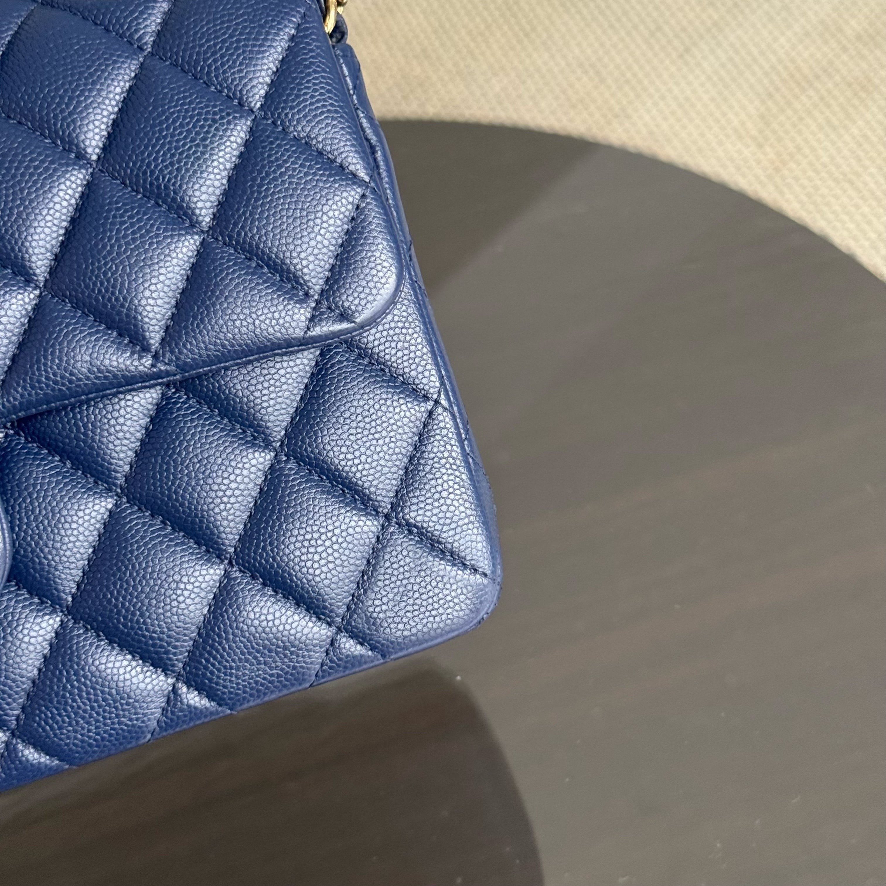 Chanel Classic Flap Small - Caviar 23CM Quilted Dark Blue Gold Hardware Series 24