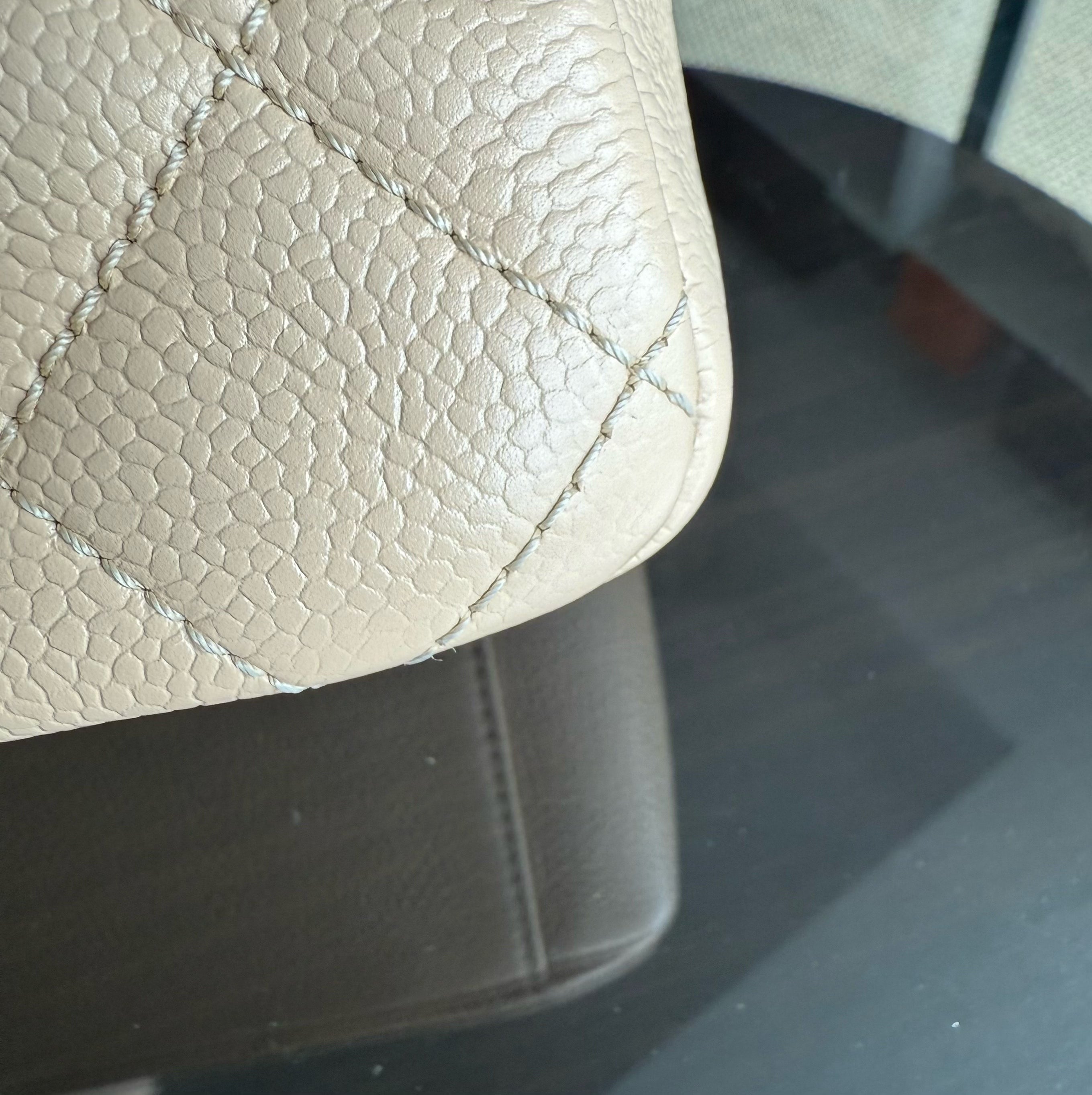 Chanel PST Petite Shopping Tote - Caviar Quilted Grained Calfskin Light Beige Gold Hardware