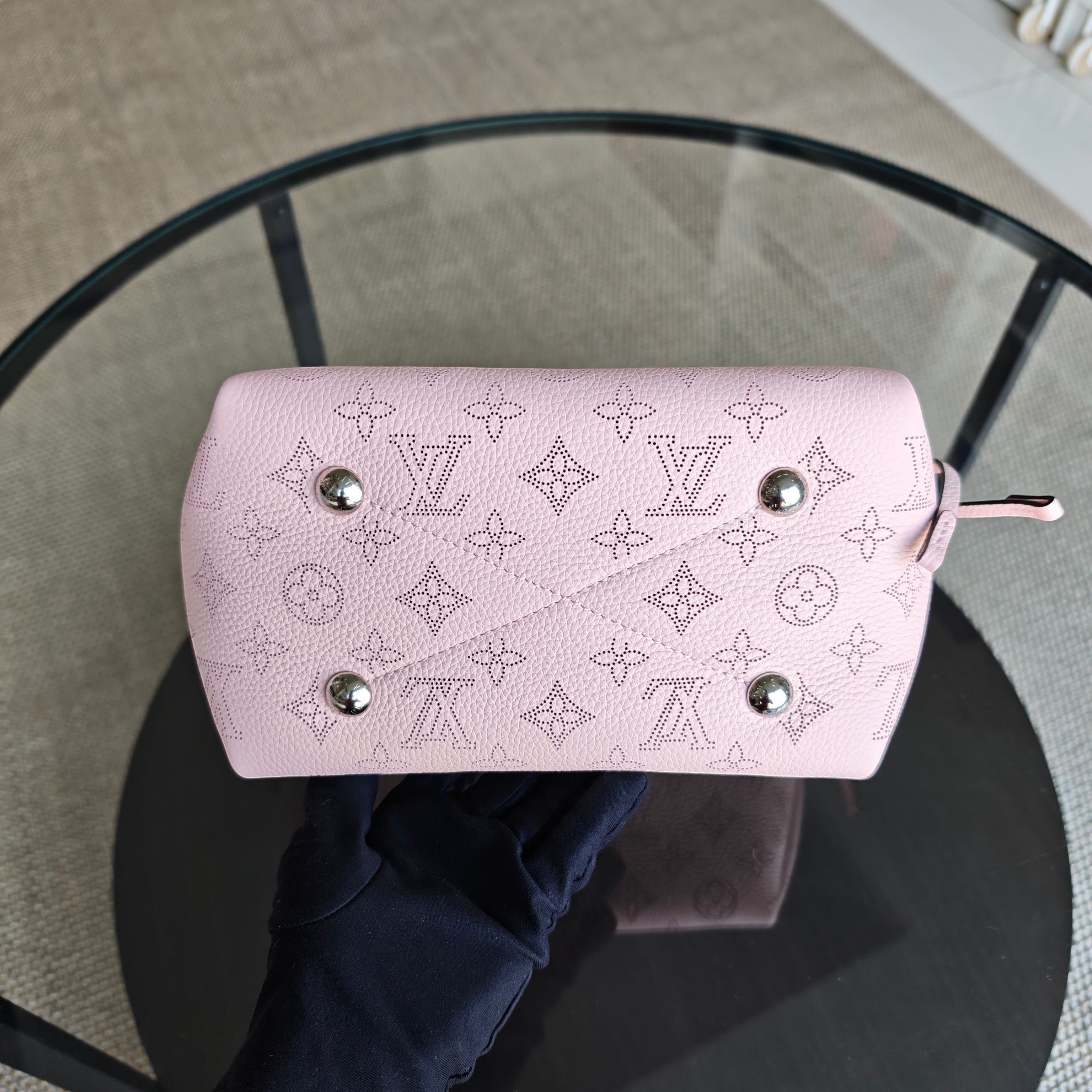LOUIS VUITON Bella Bucket Bag Sakura Pink Calfskin Gold Hardware