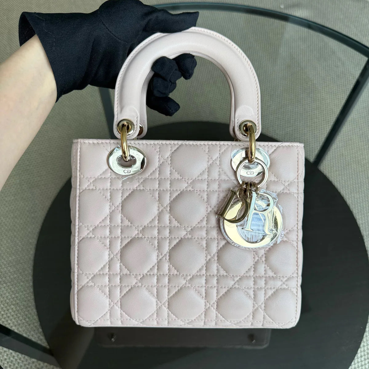 Dior Lady Small ABC - Cannage Lambskin MyABC Light Pink Gold Hardware