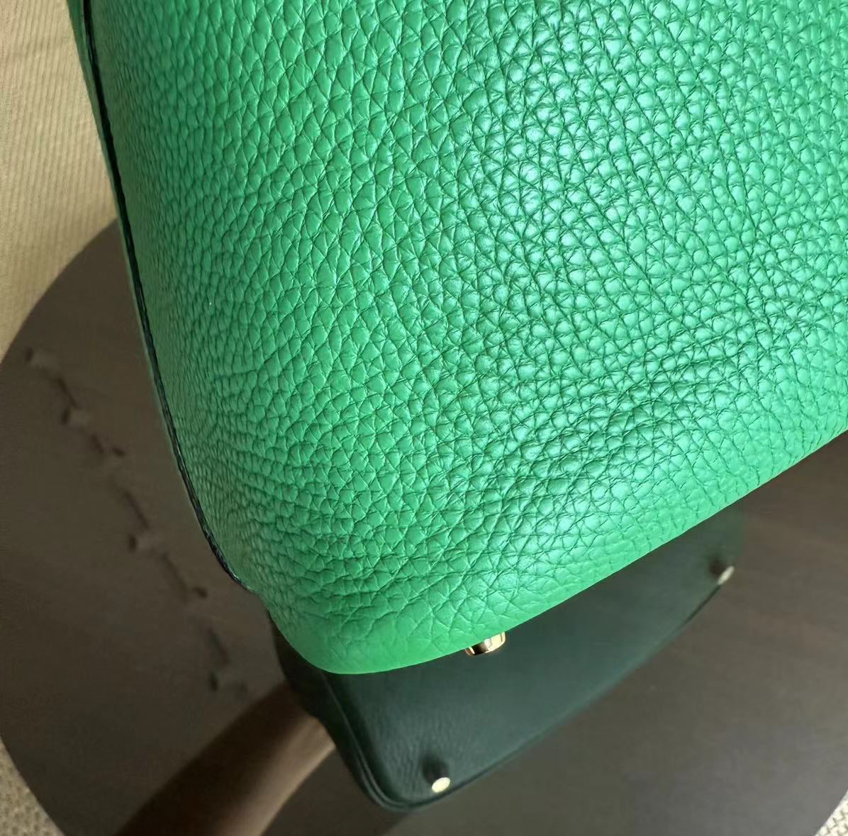 Hermes Picotin 22 - Bambou Vert Vertigo Clemence Leather Gold Hardware