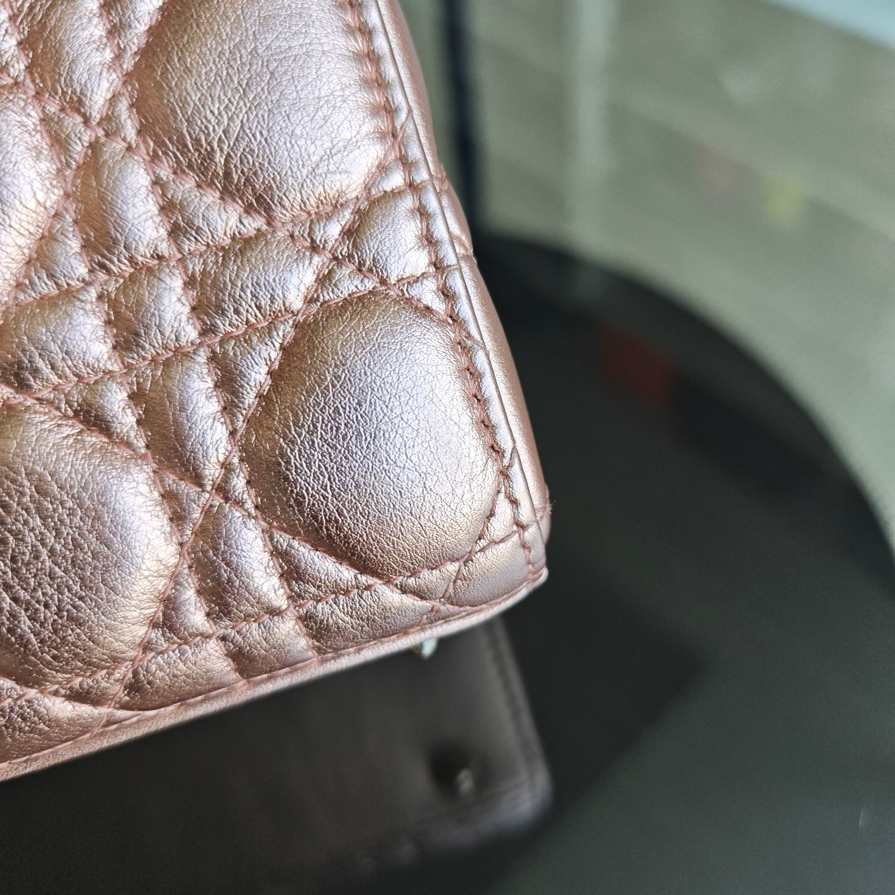 Dior Lady Small Flap ABC - Cannage Calfskin Rose Gold Gold Hardware MyABC