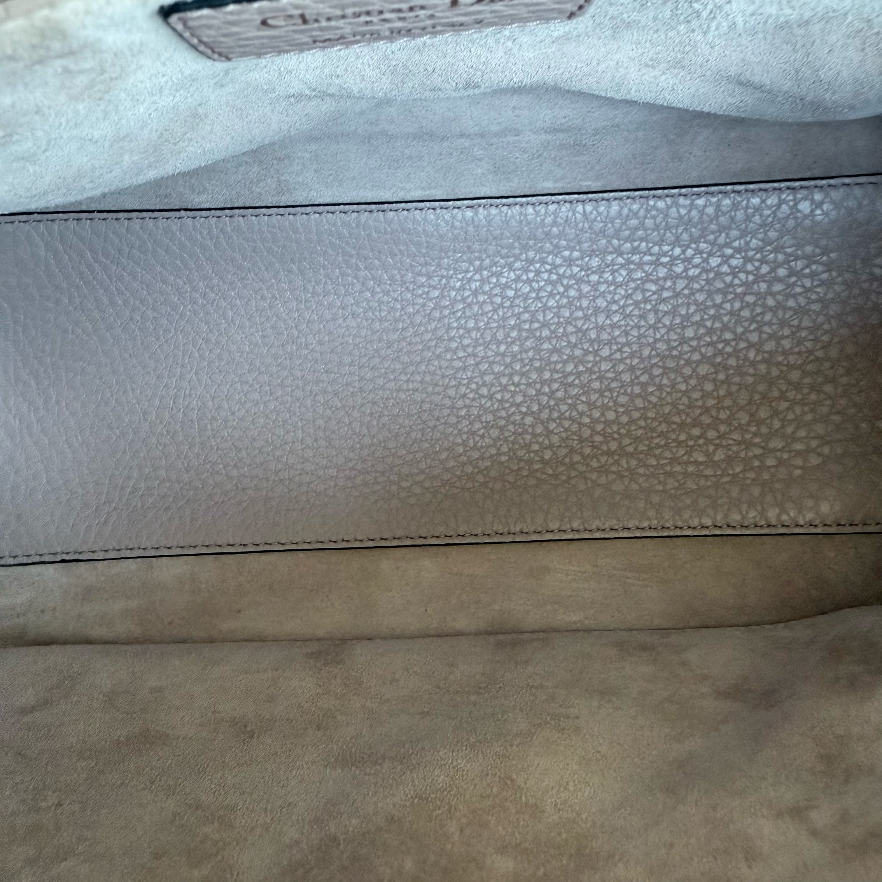 Dior Lady Medium Flap - Grained Calfskin Caviar Cannage Nude Pink Gold Hardware