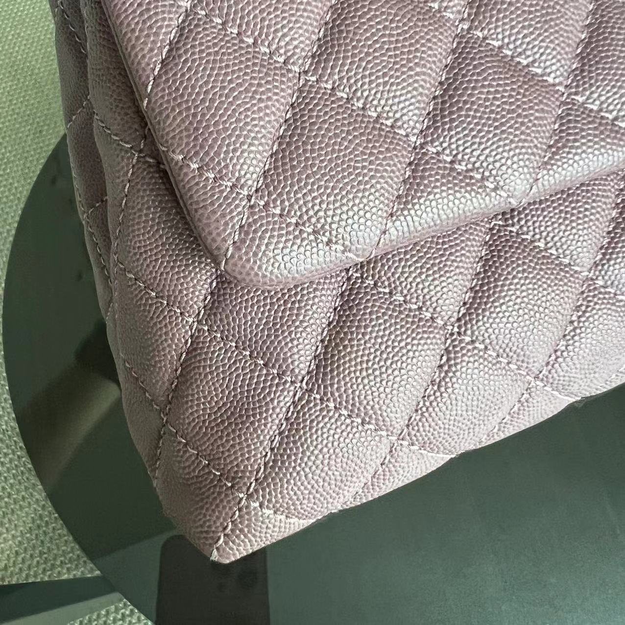 Chanel Coco Handle - Medium Pink Lizard Handle Silver Hardware Series 23