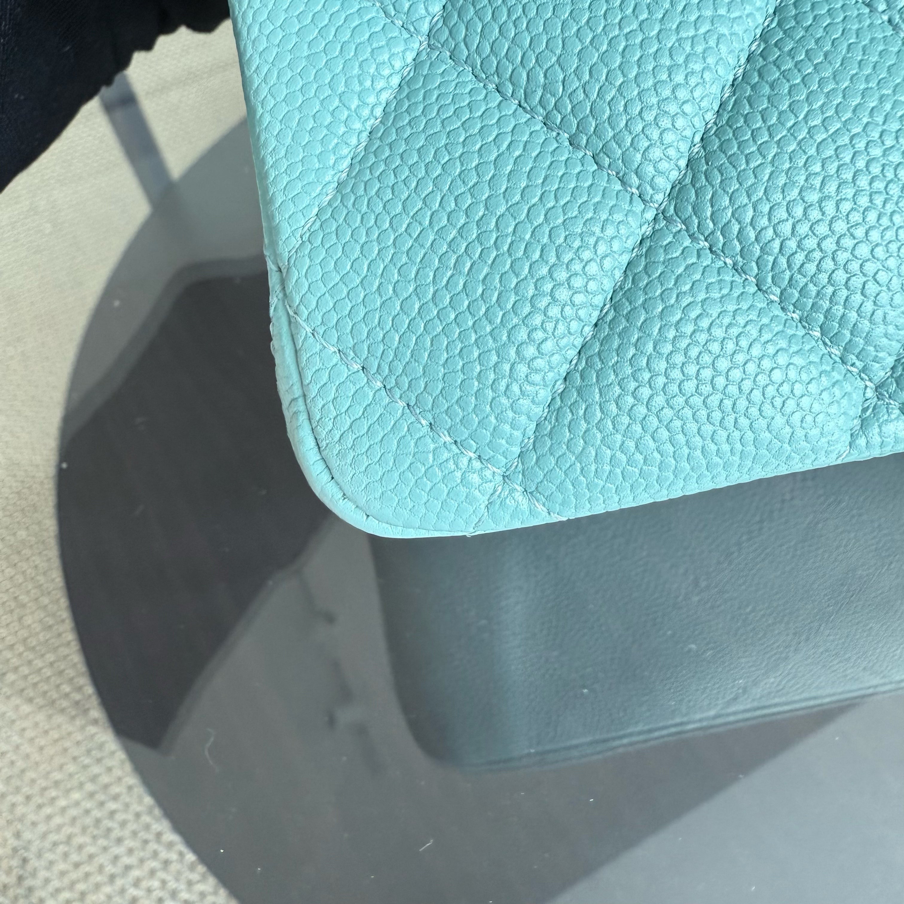 Chanel Classic Flap Medium - Caviar 25CM Quilted Light Blue Gold Hardware Series 29