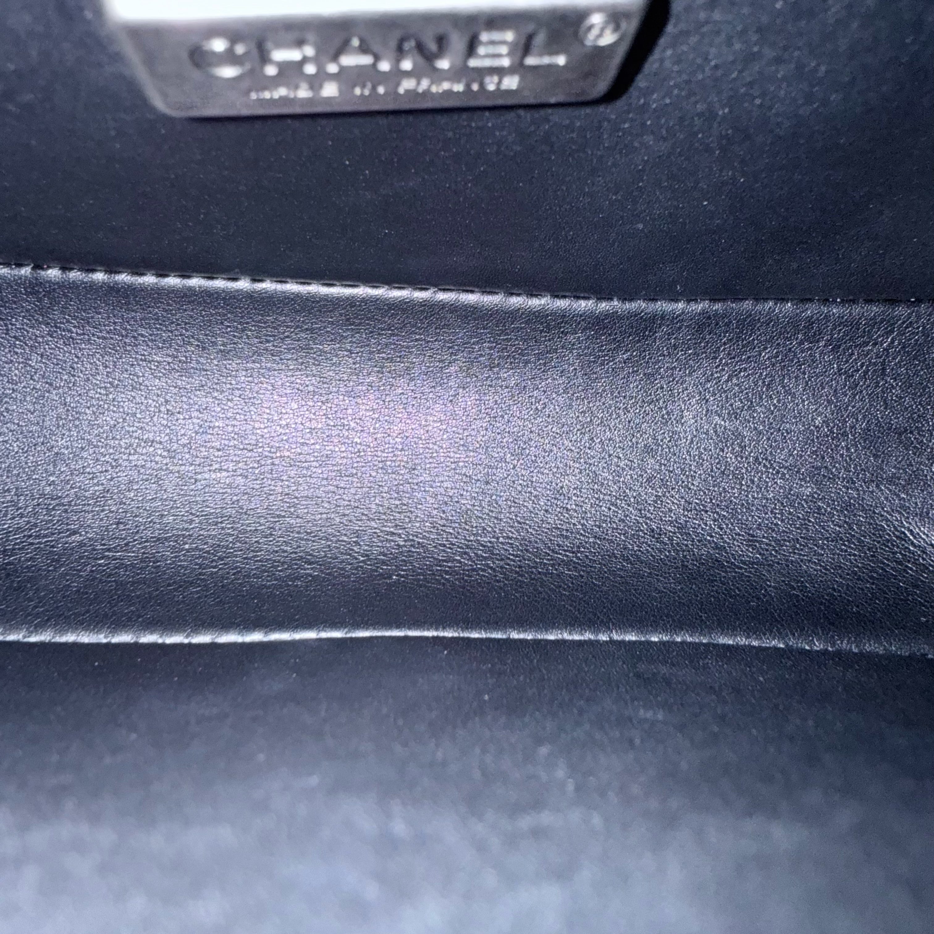 Chanel Boy Small - Small Galuchat Stingray Blue Ruthenium Silver Hardware Series 18