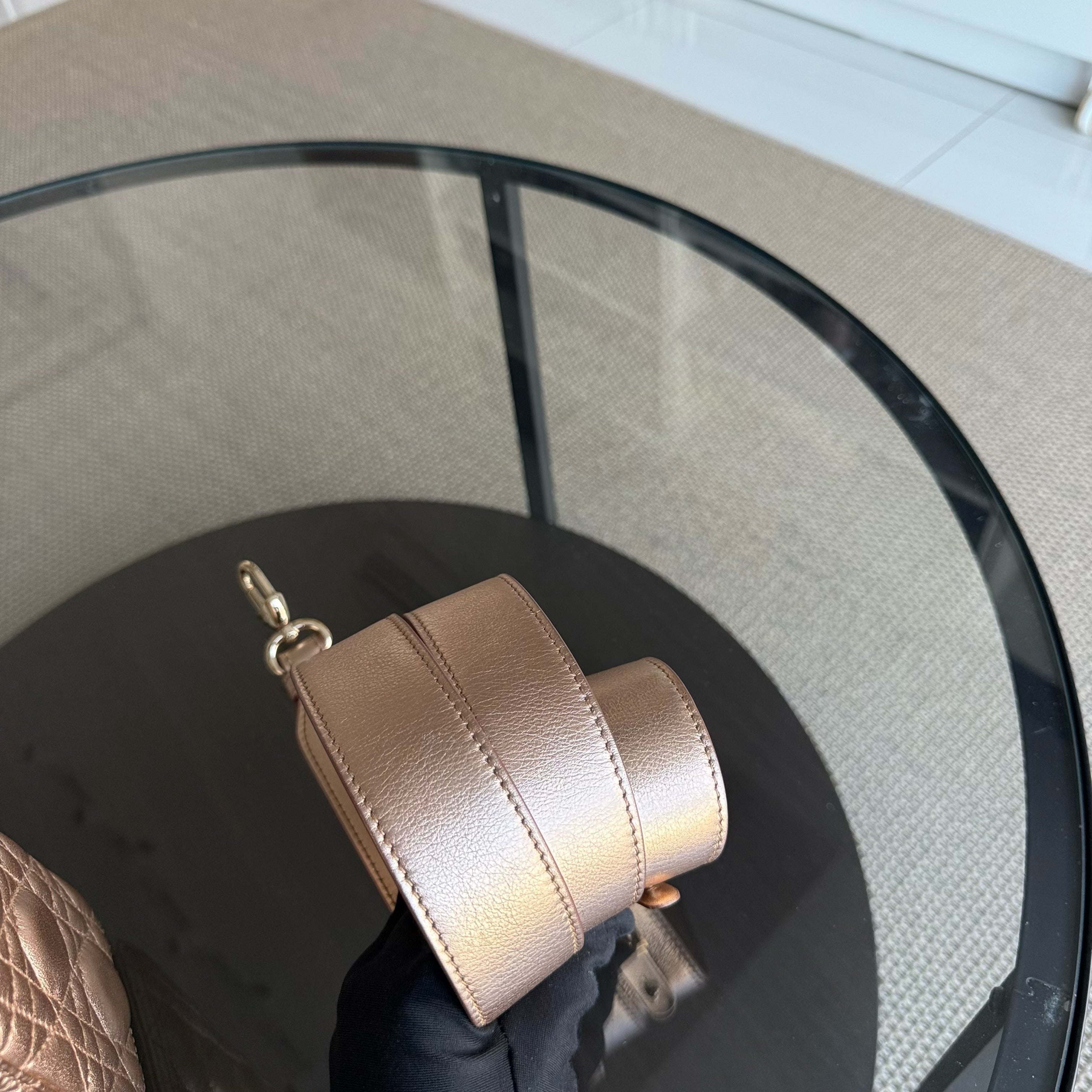 Dior Lady Small Flap ABC - Cannage Calfskin Gold Metallic Gold Hardware MyABC