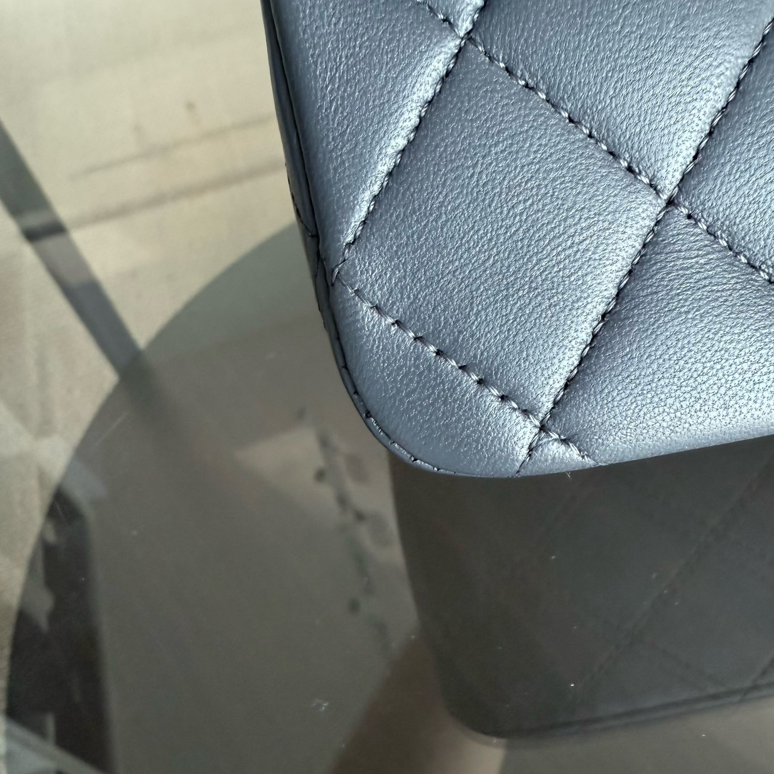 Chanel Classic Flap Medium - 25CM Quilted Lambskin Dark Gray Gold Hardware Series 19