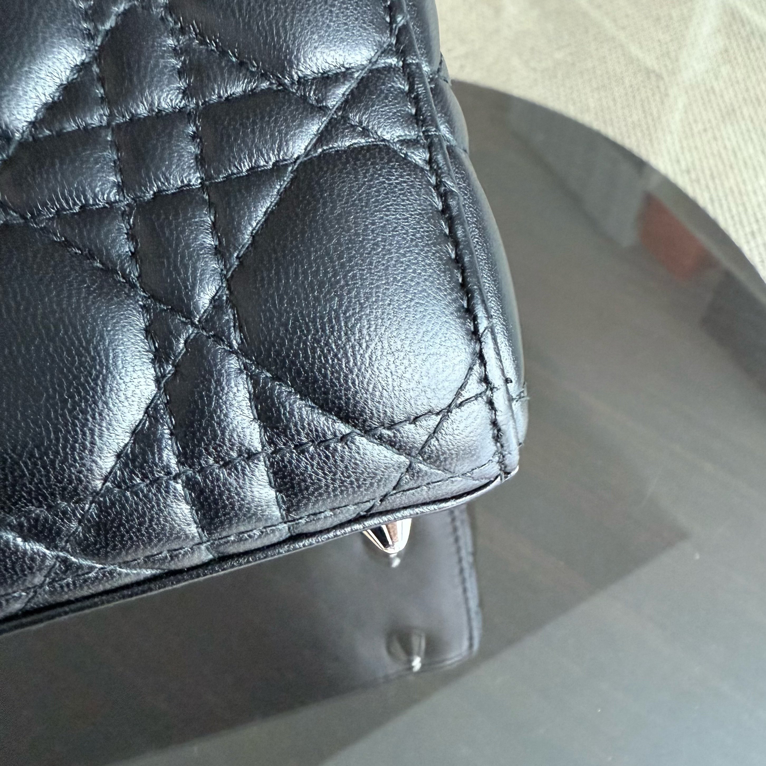 Dior Lady Small Flap - Cannage Lambskin Black Silver Hardware