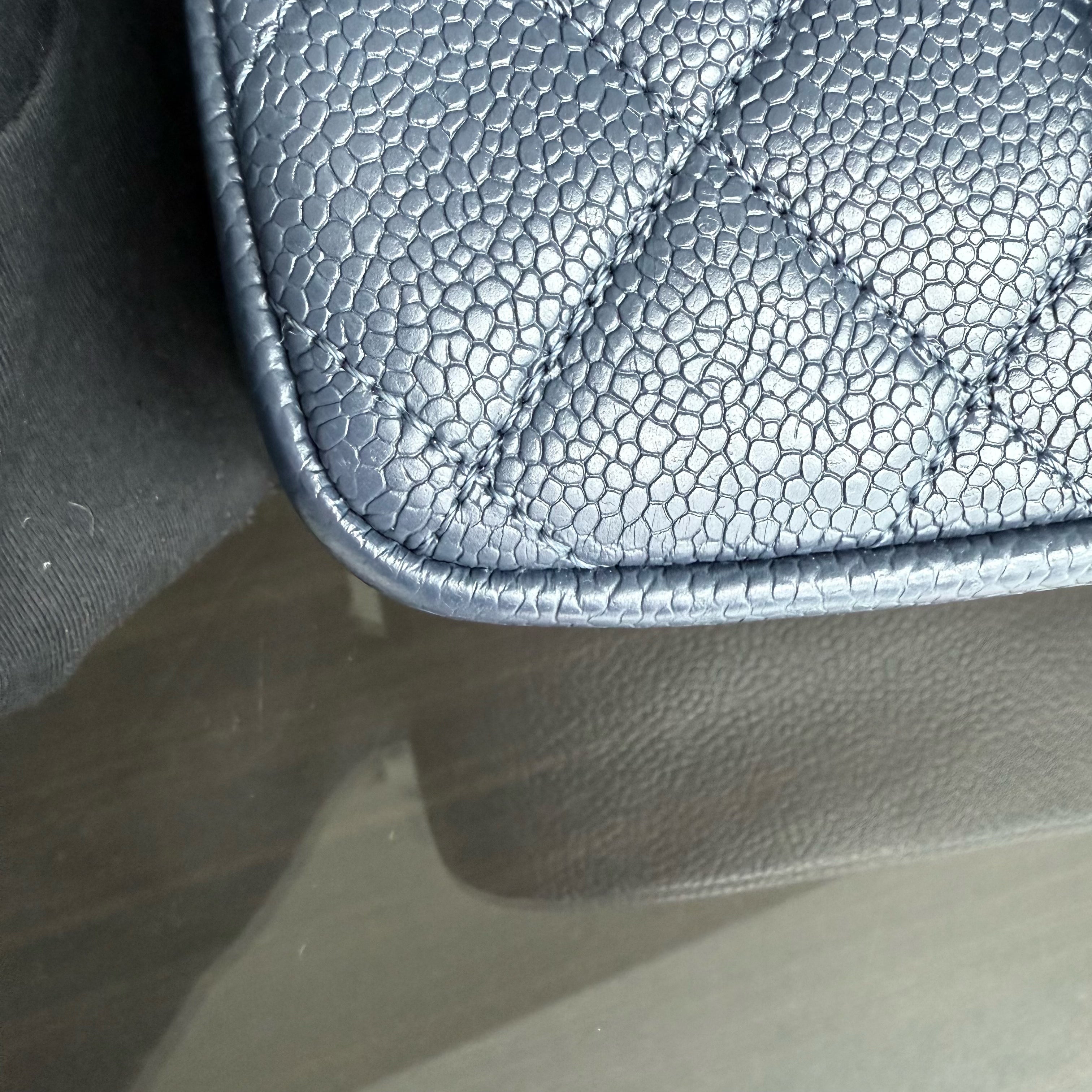Chanel CC Flap Mini Square - Caviar Quilted All Blue Hardware Series 29